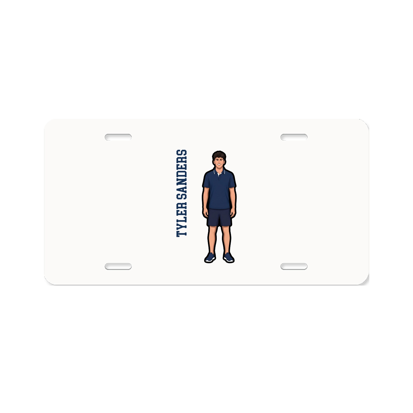 License Plate — Name Vertical in Classic