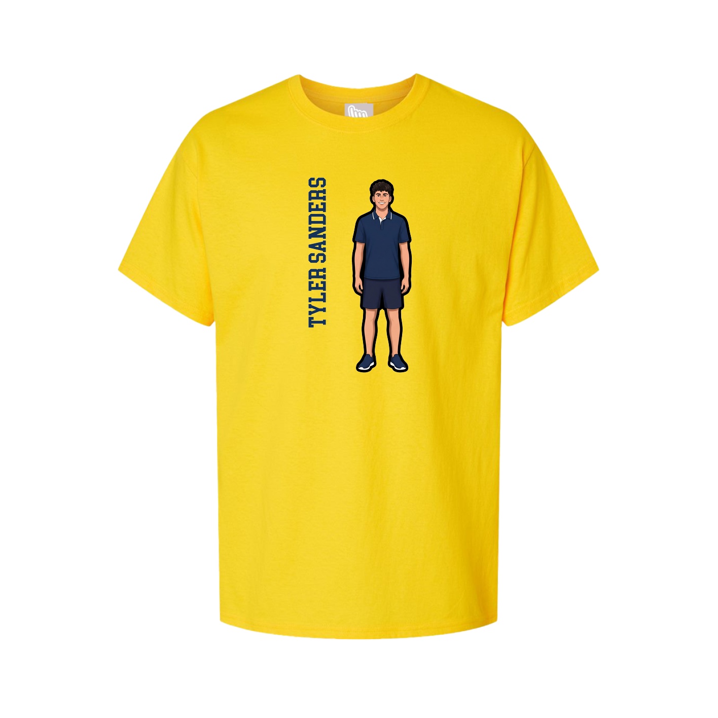 Youth Tee — Name Vertical in Gold