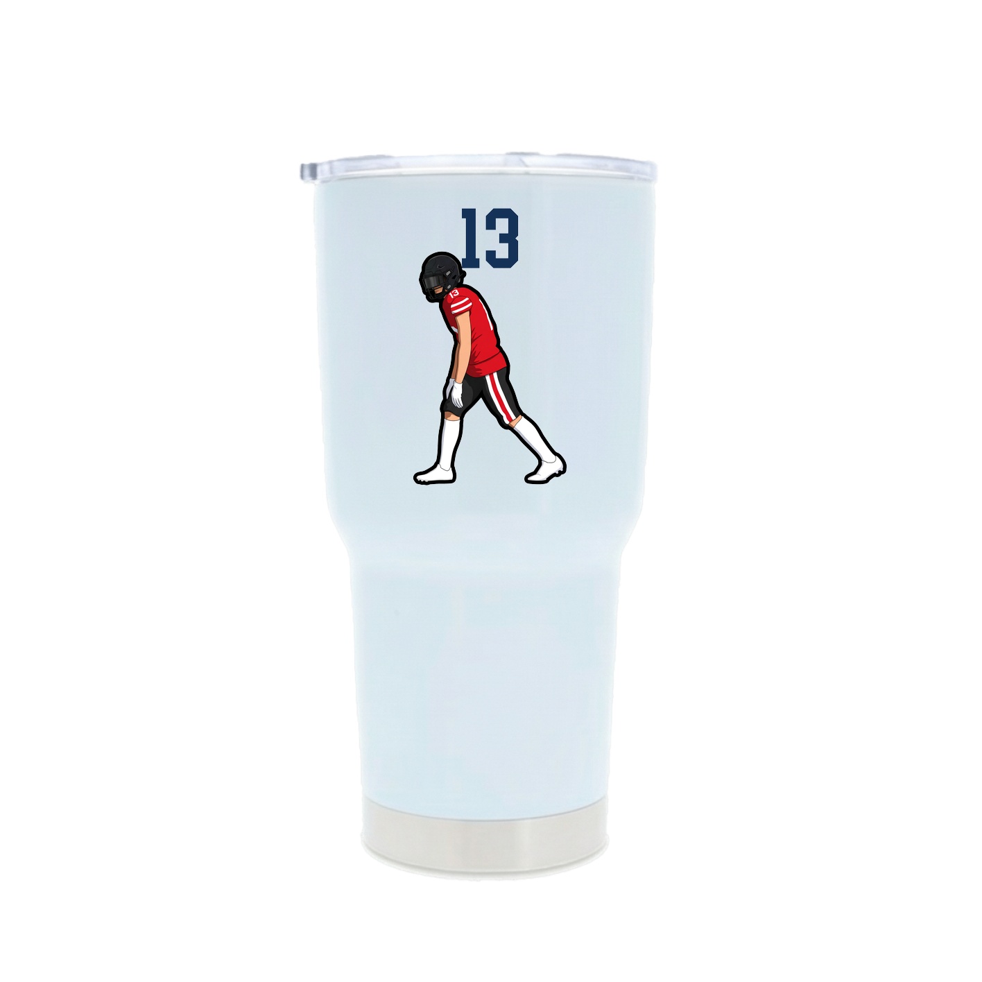 30oz Stainless Steel Tumbler — Number Top in White