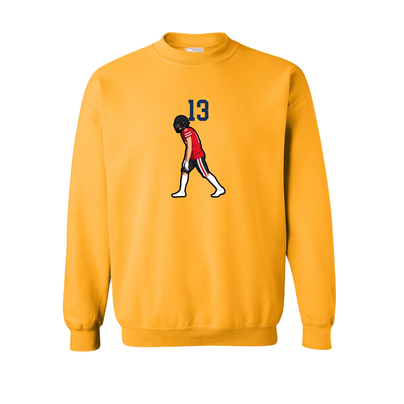 Fleece Crew — Number Top in Gold