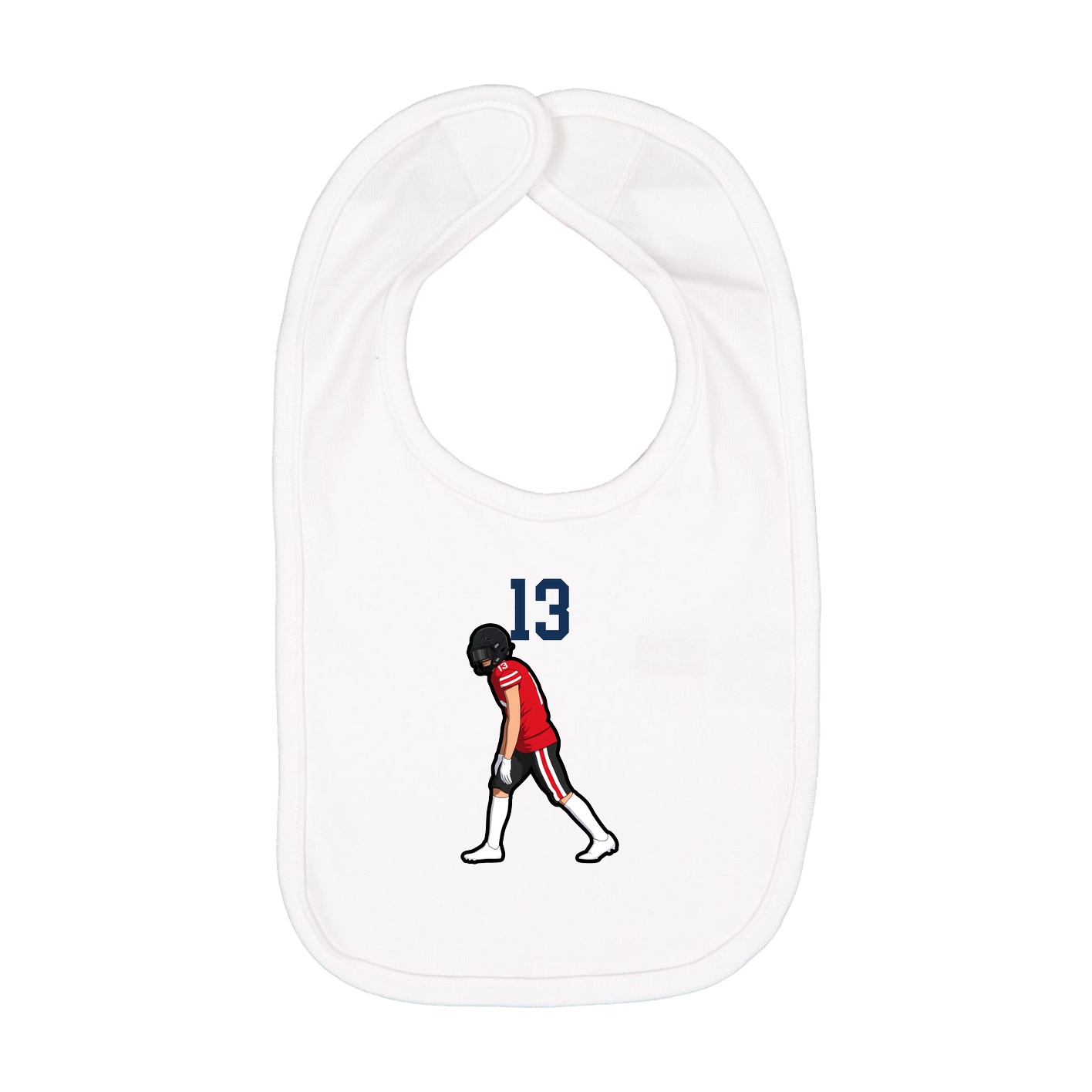 Infant Bib — Number Top in White