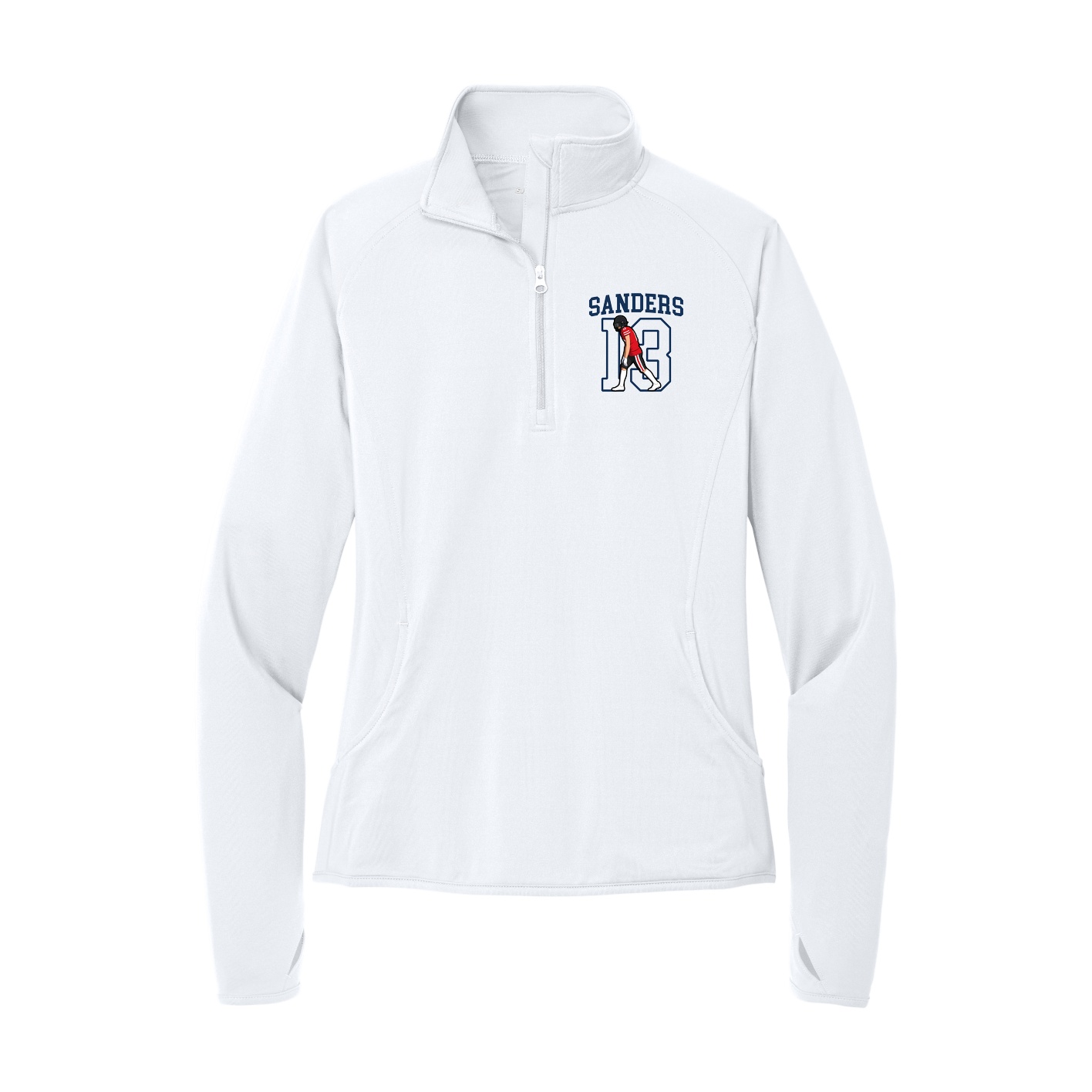 Women's Q-Zip Pullover — Shirsey in White