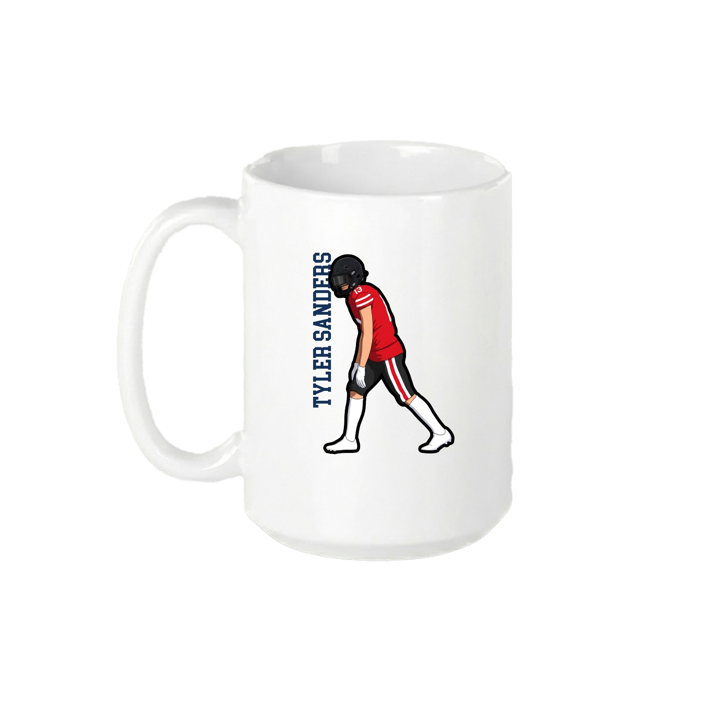 15oz Coffee Mug — Name Vertical in White