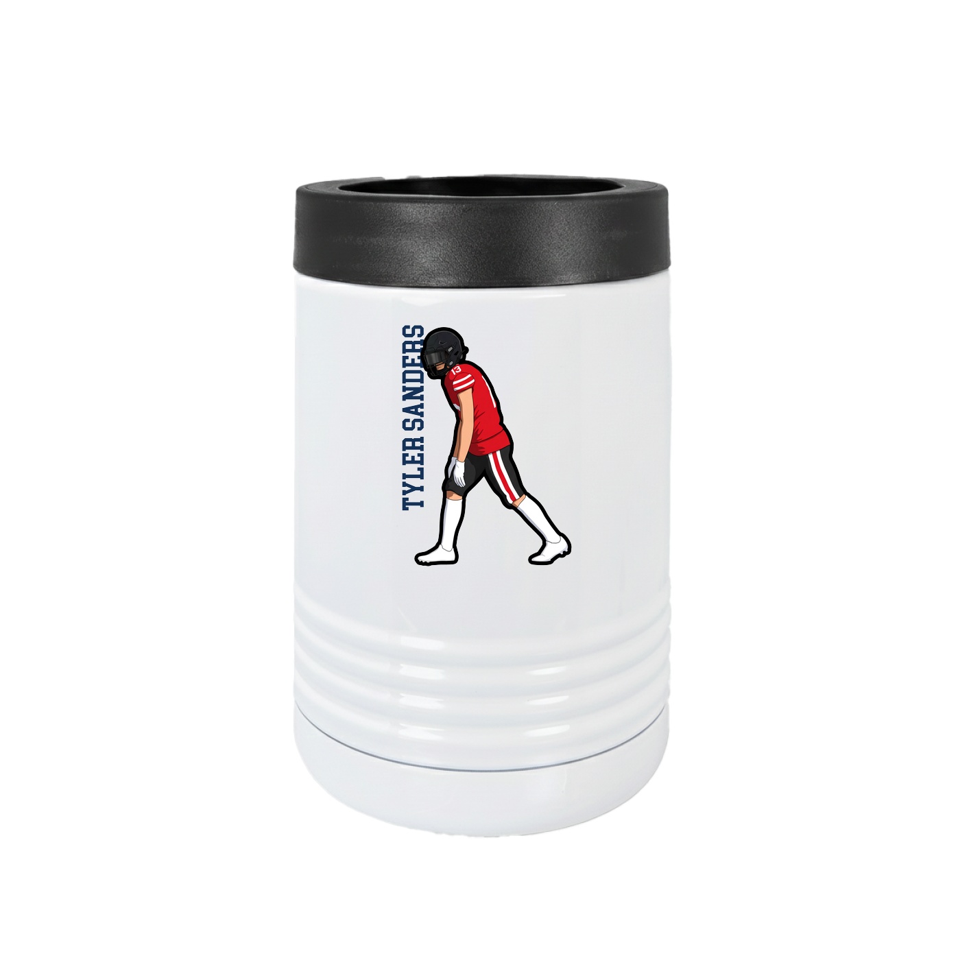 Beverage Holder — Name Vertical in White