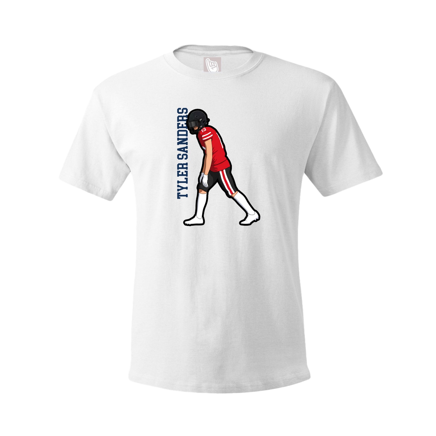 Tee — Name Vertical in White