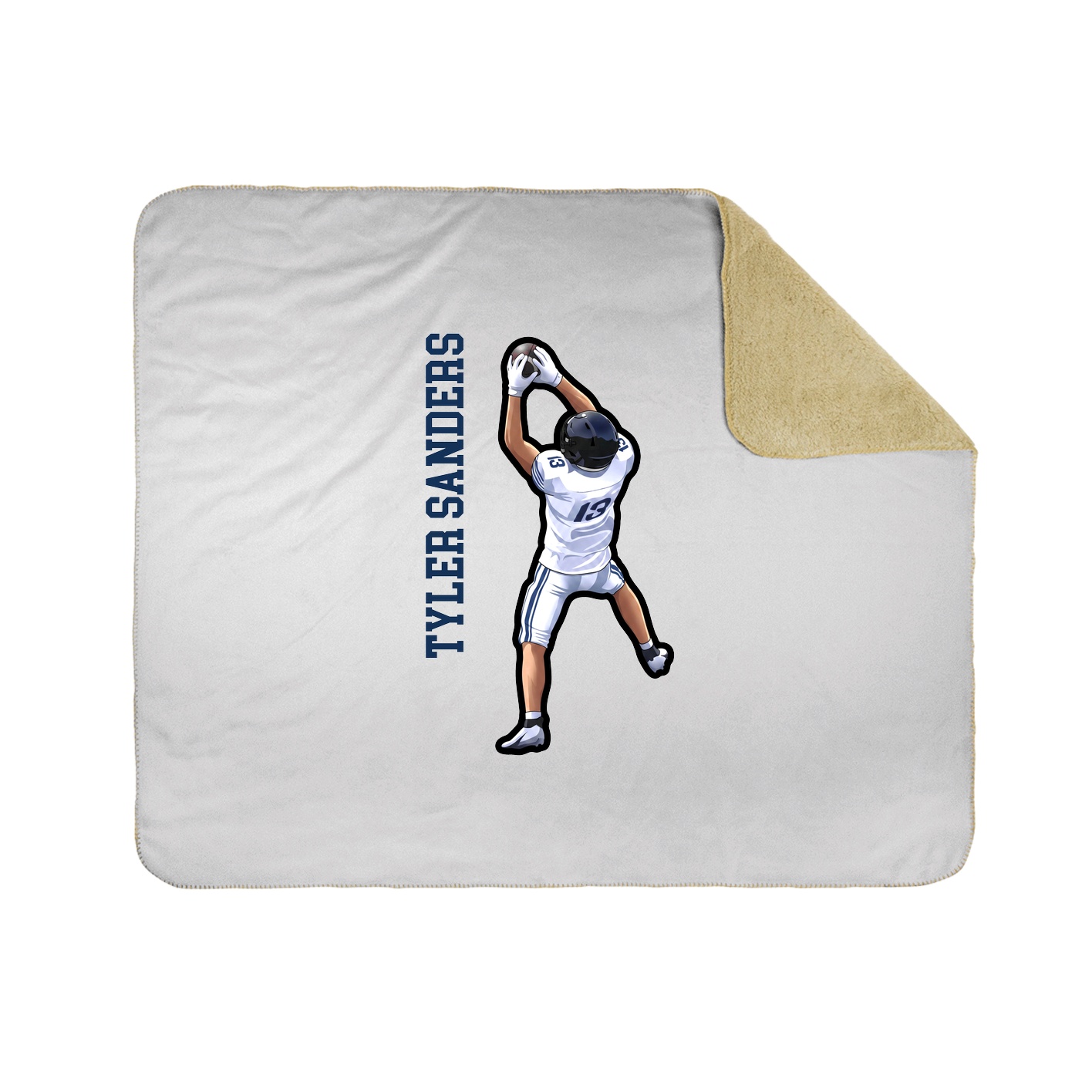 Throw Blanket — Name Vertical in White