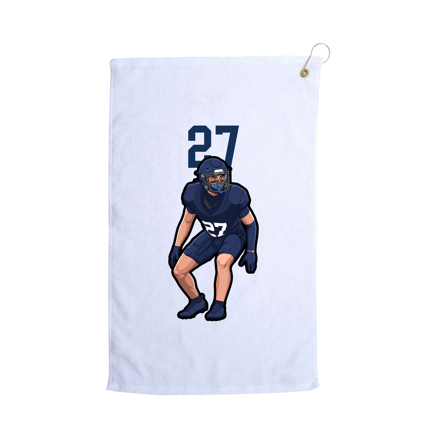 Golf Towel — Number Top in White