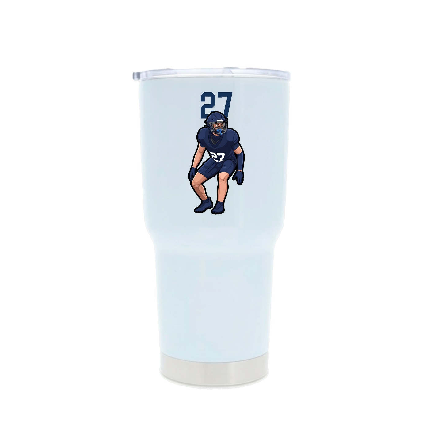 30oz Stainless Steel Tumbler — Number Top in White