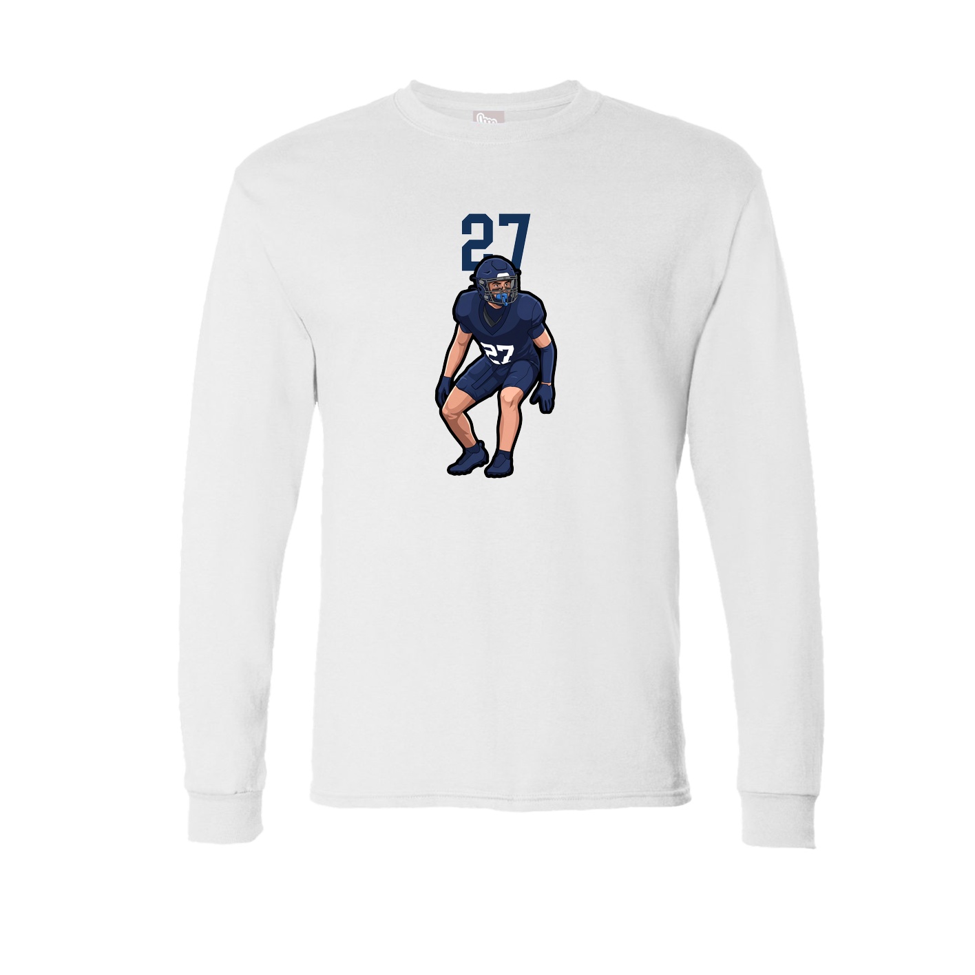 Long Sleeve Tee — Number Top in White
