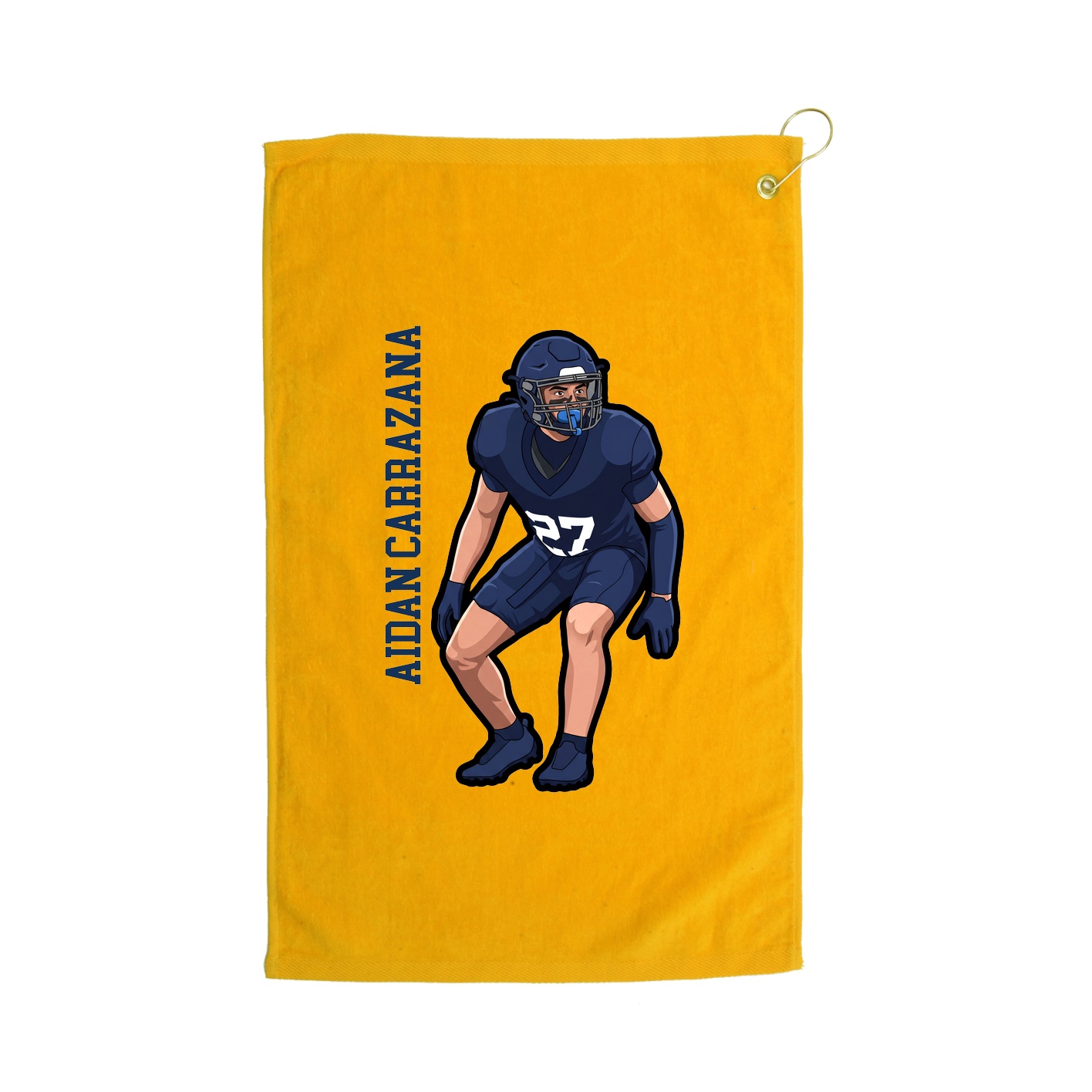 Golf Towel — Name Vertical in Gold