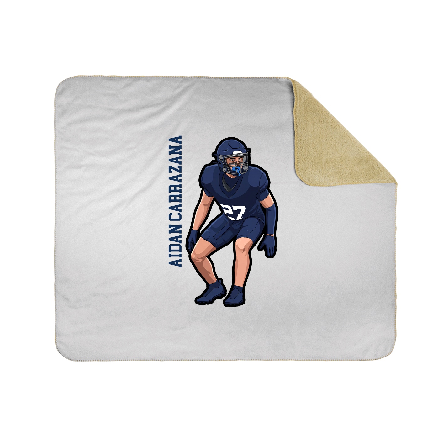 Throw Blanket — Name Vertical in White