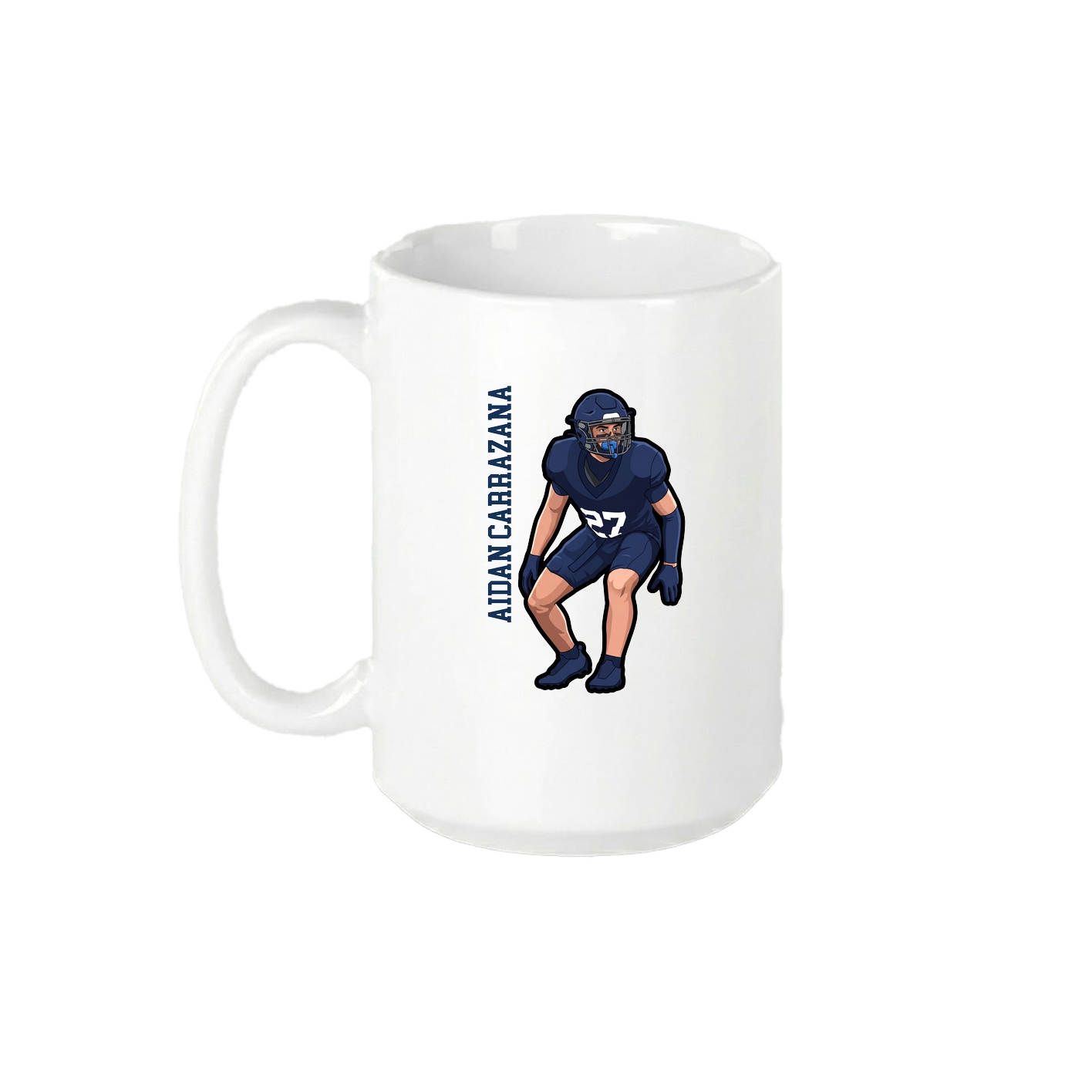 15oz Coffee Mug — Name Vertical in White