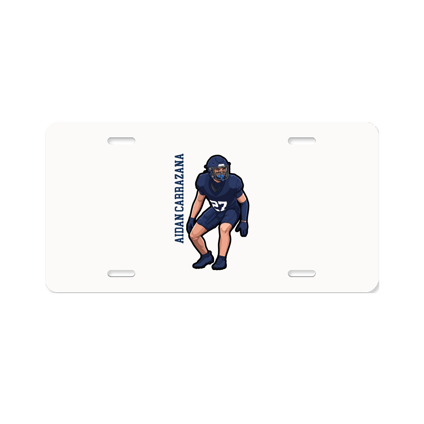 License Plate — Name Vertical in Classic