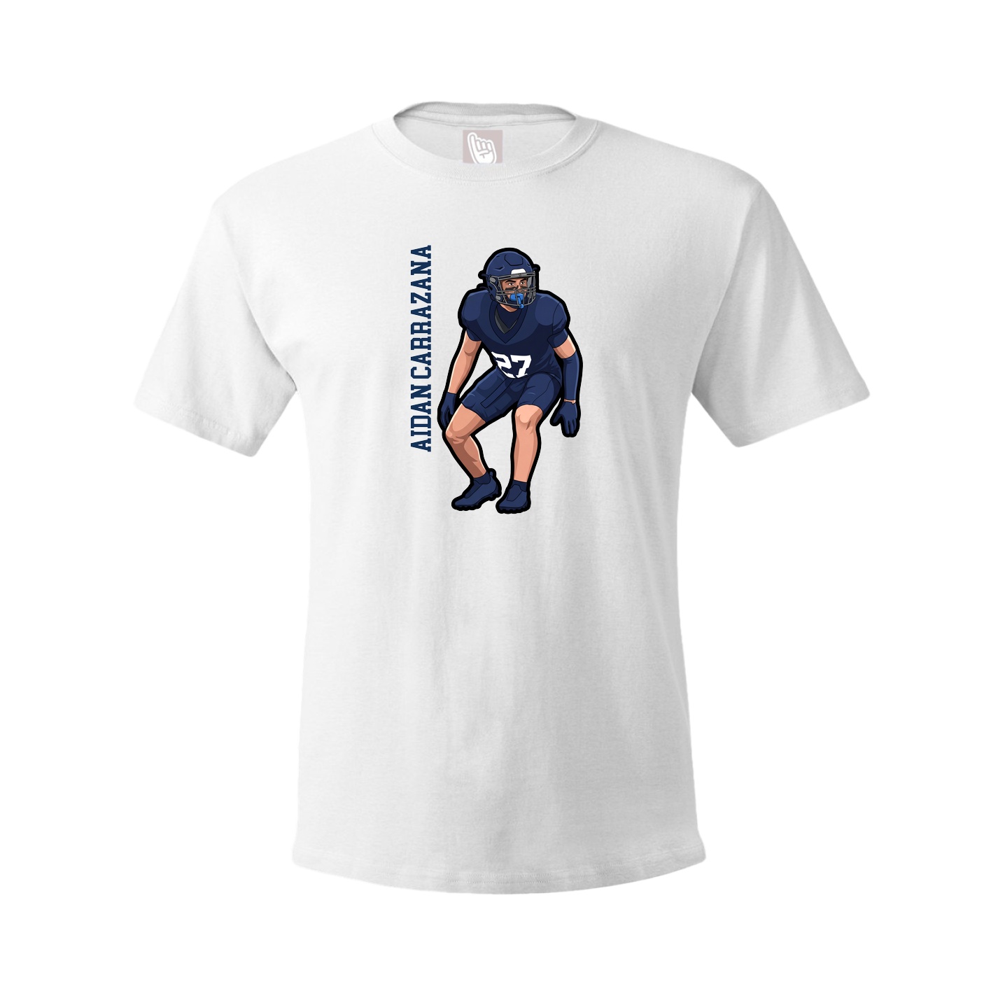 Tee — Name Vertical in White