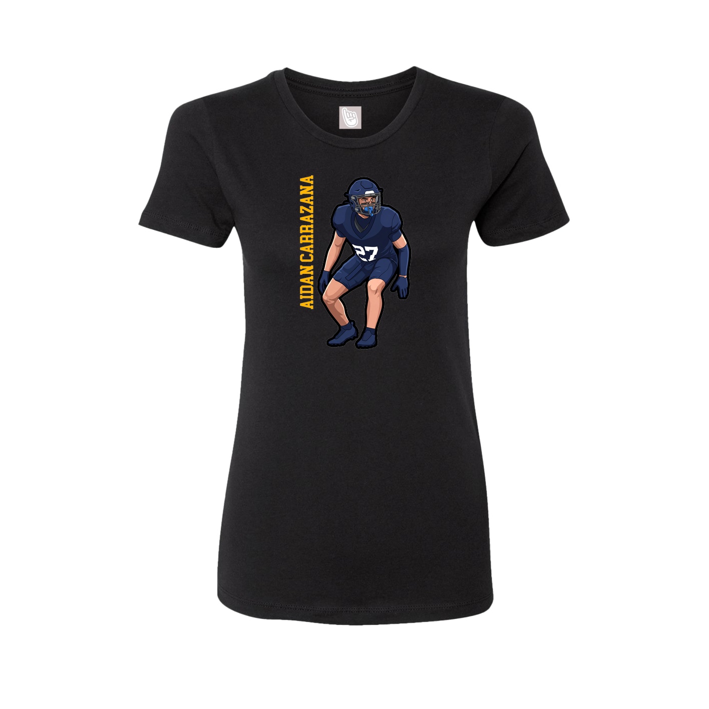 Womens Tee — Name Vertical in Black