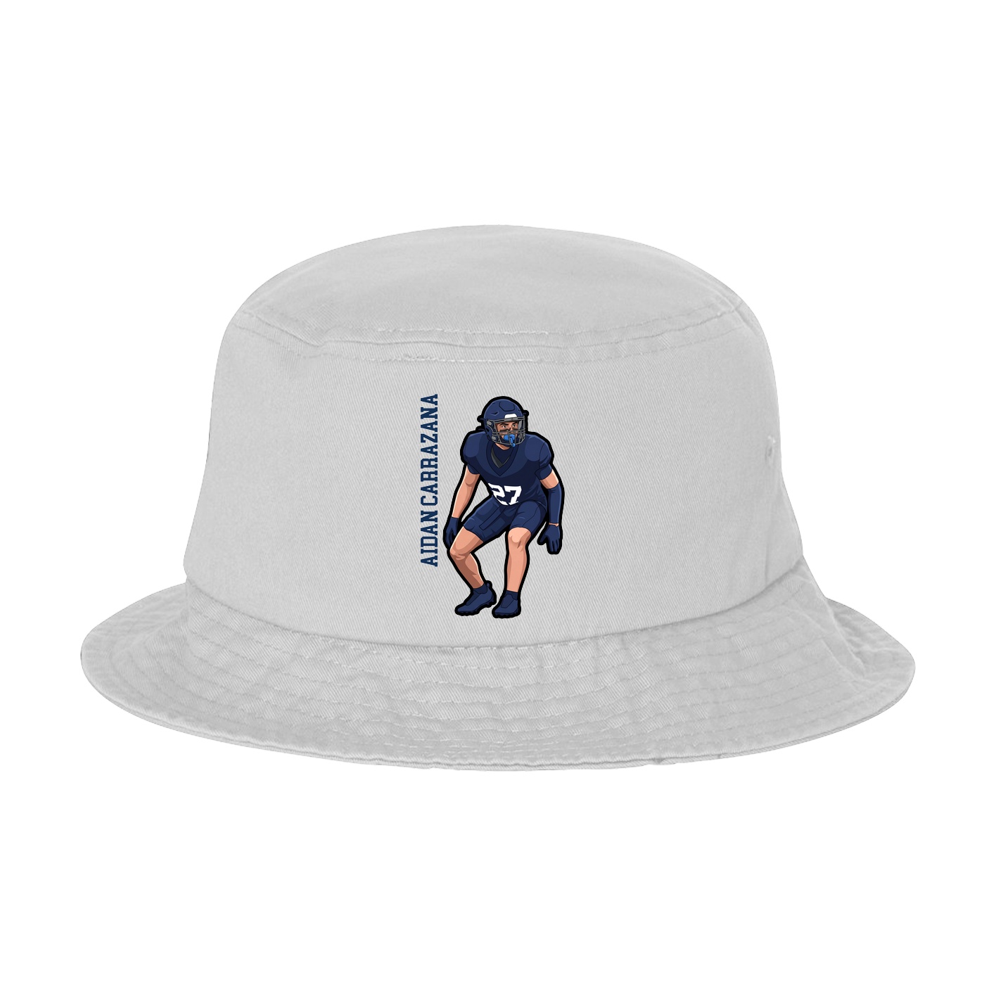 Bucket Cap — Name Vertical in White