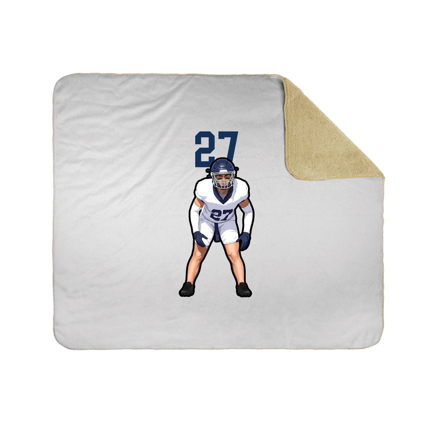 Throw Blanket — Number Top in White