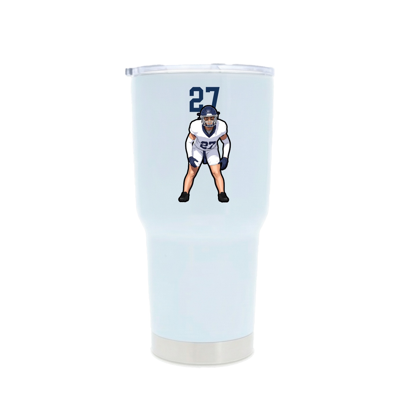 30oz Stainless Steel Tumbler — Number Top in White