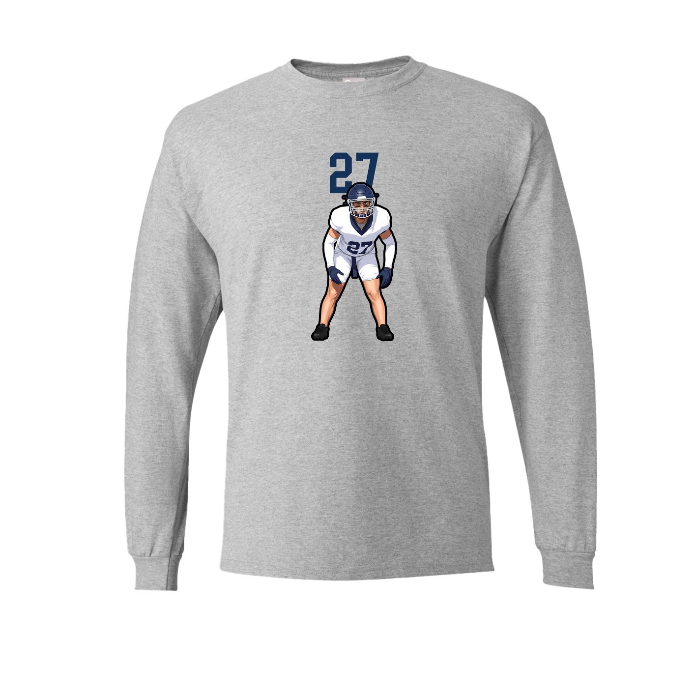 Long Sleeve Tee — Number Top in Grey