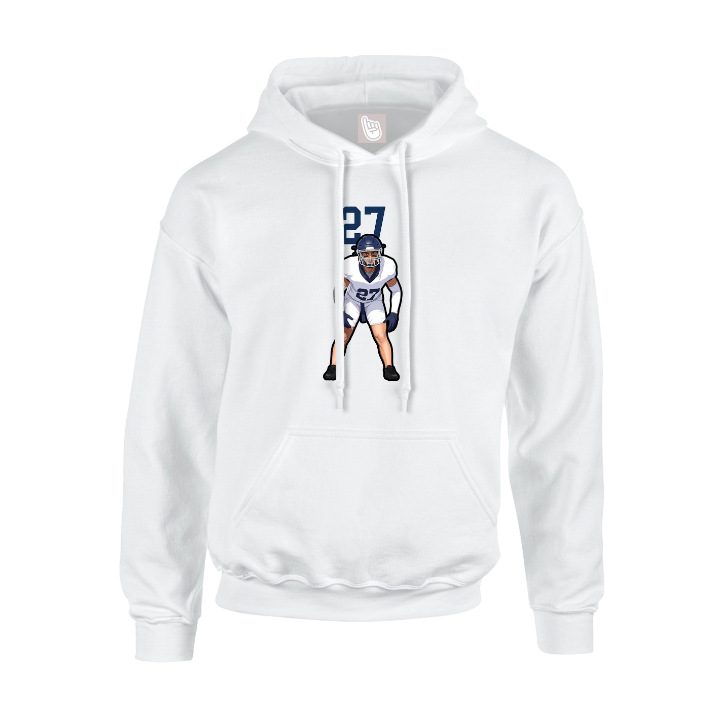 Youth Hoodie — Number Top in White