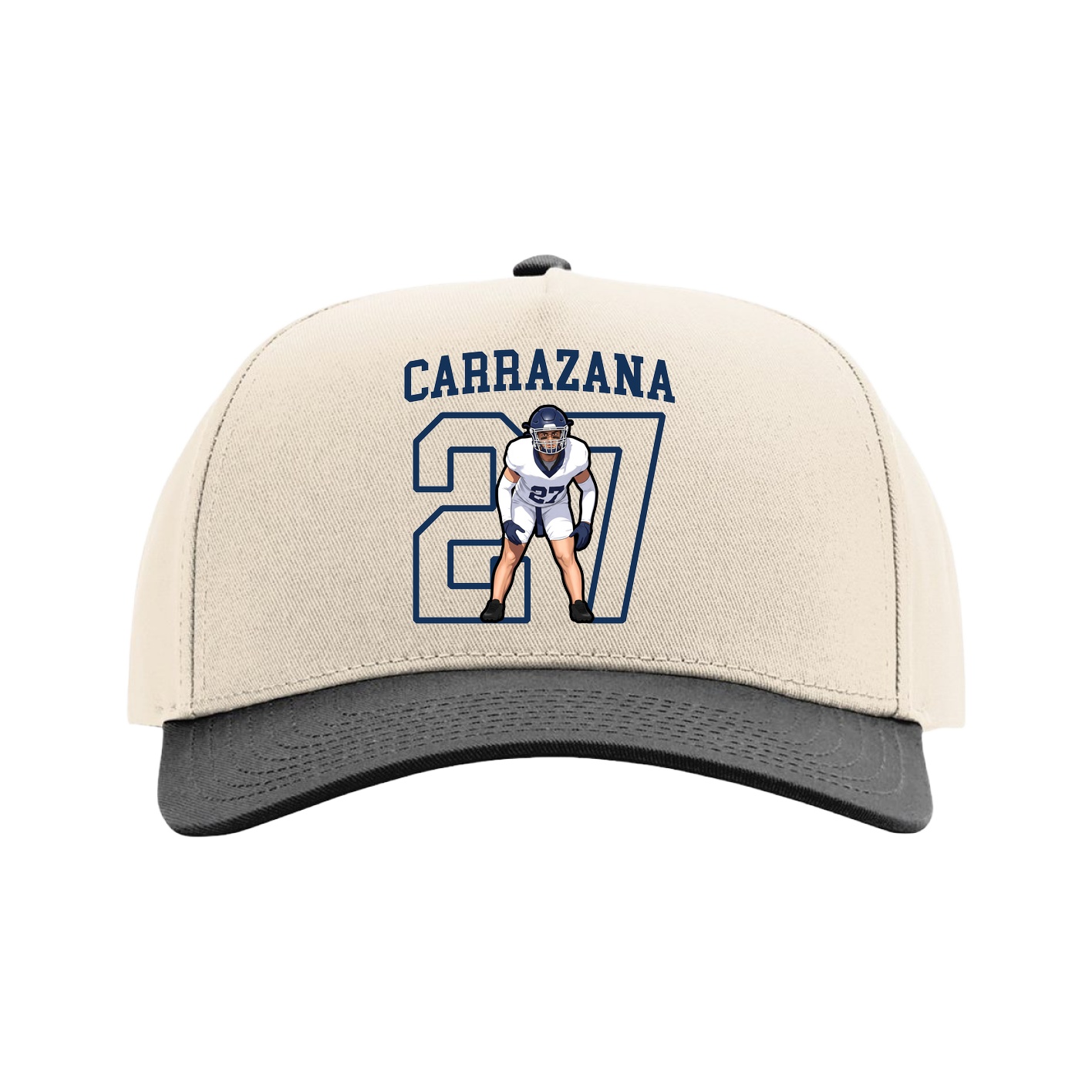 Full Fabric Five-Panel Champ Cap — Shirsey in Cream/Black
