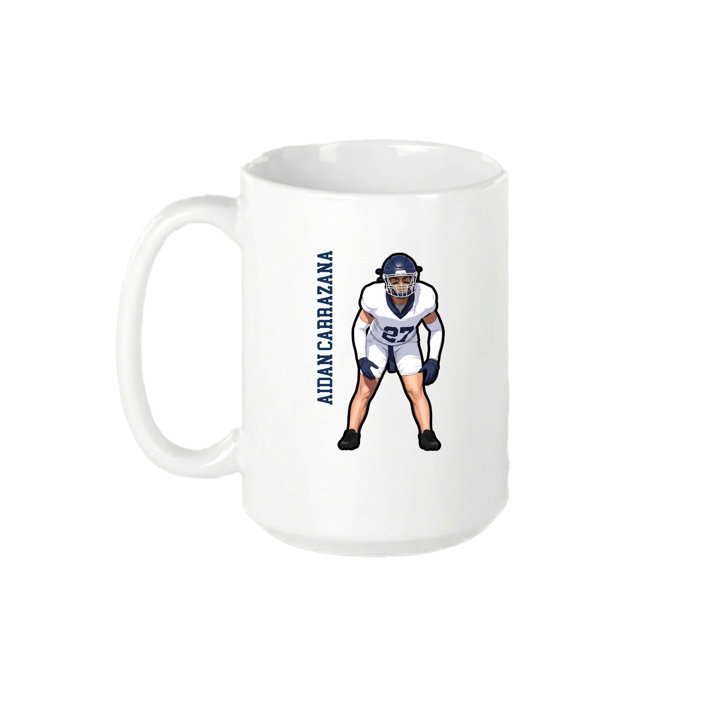 15oz Coffee Mug — Name Vertical in White