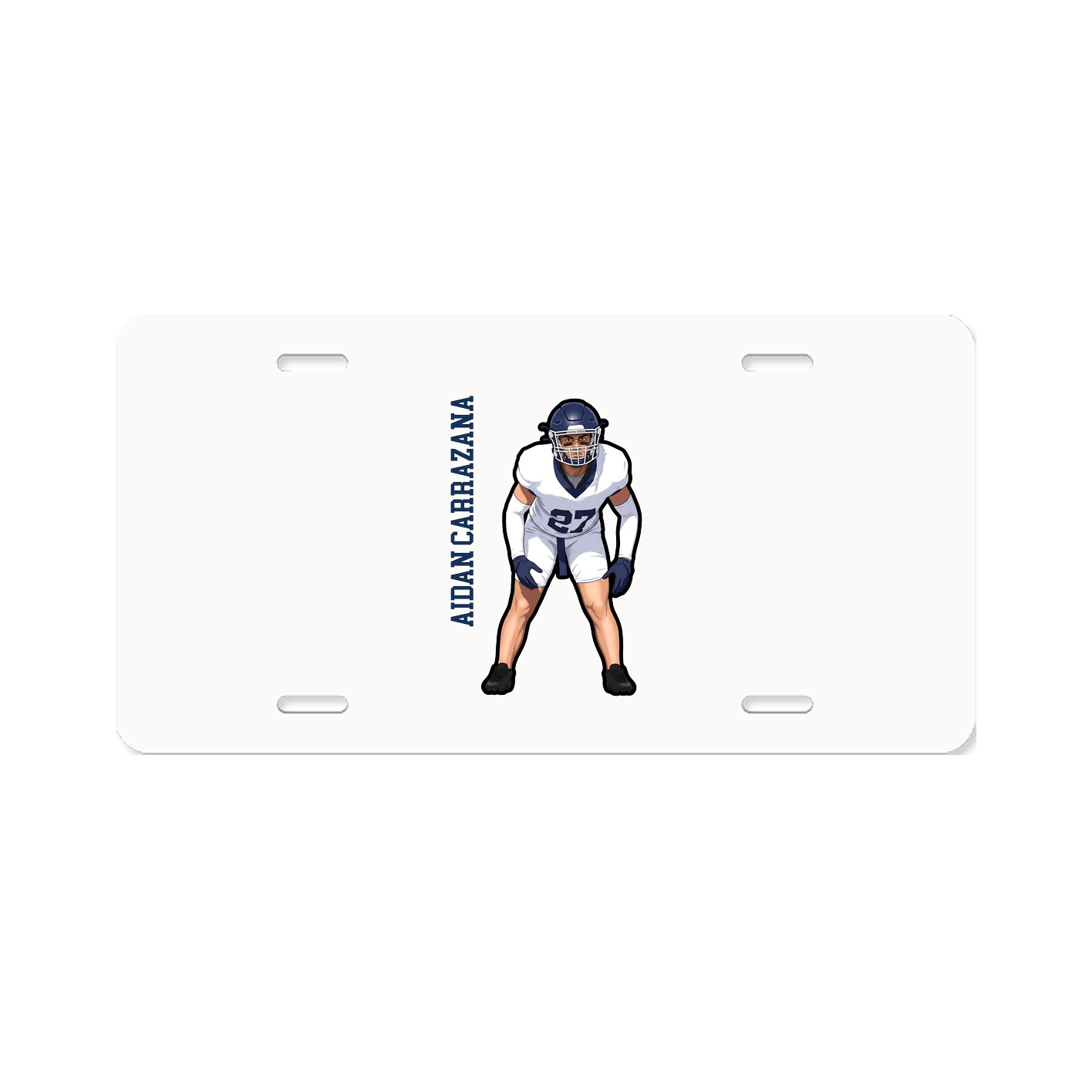 License Plate — Name Vertical in Classic