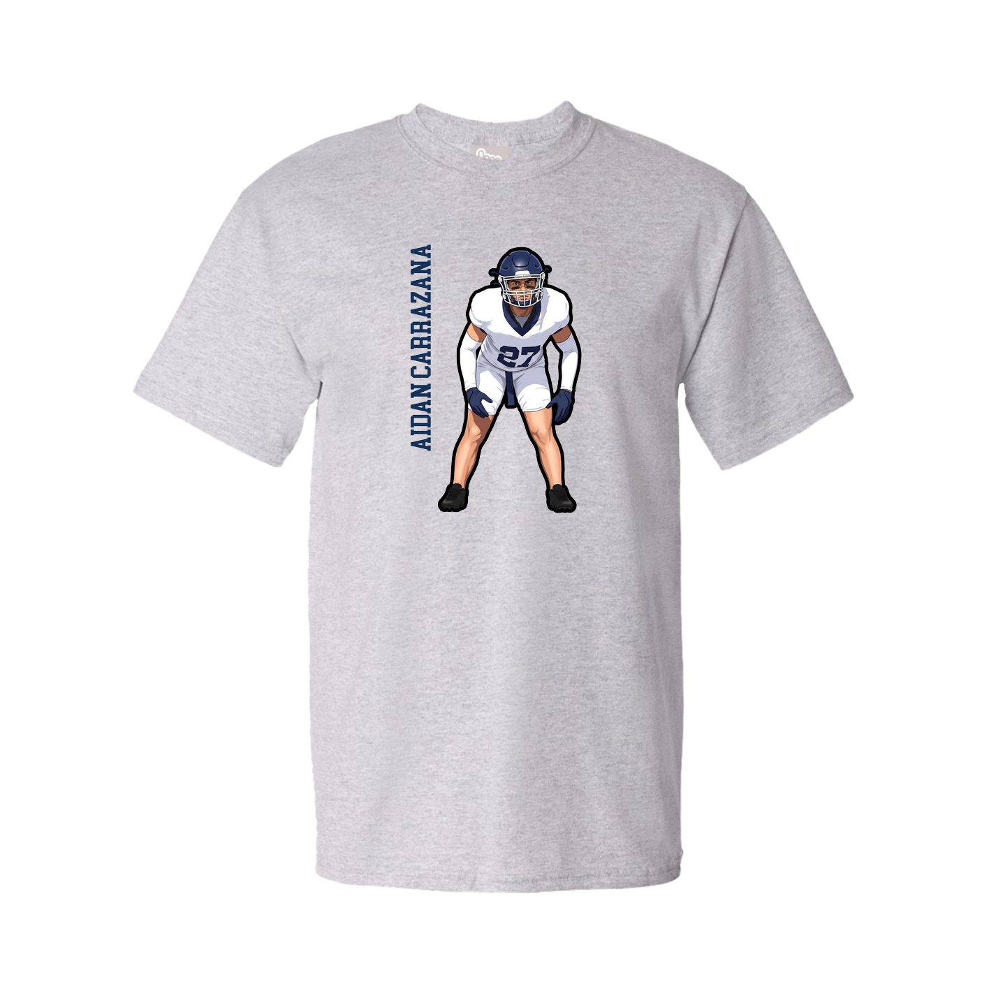 Tee — Name Vertical in Grey