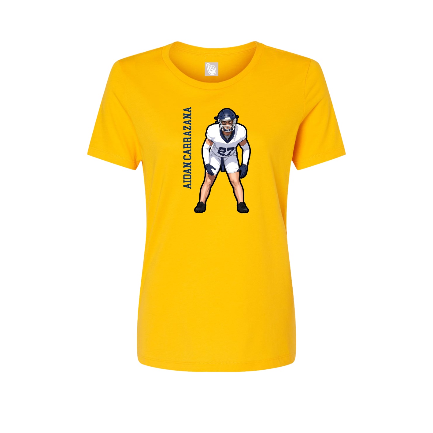 Womens Tee — Name Vertical in Gold