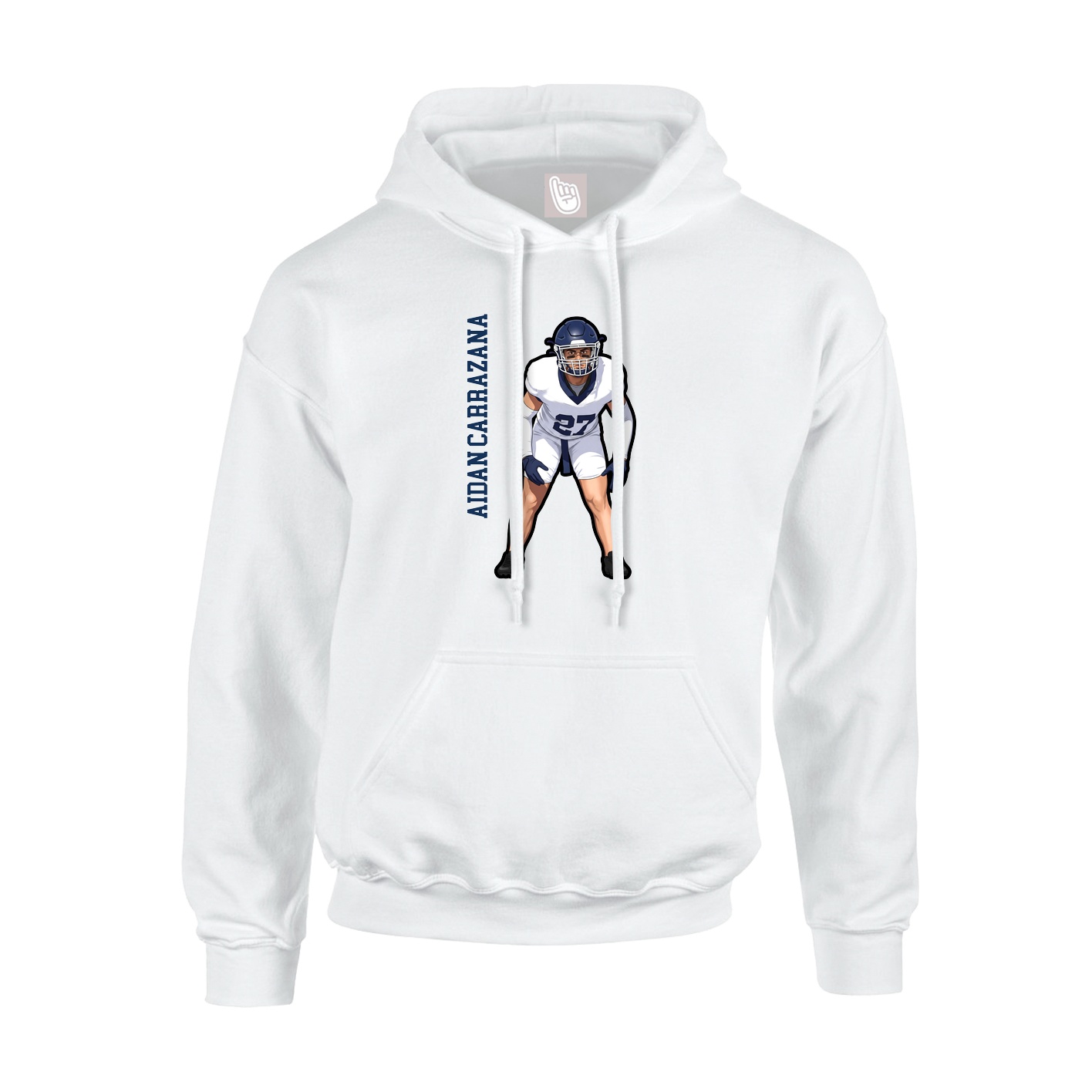 Hoodie — Name Vertical in White