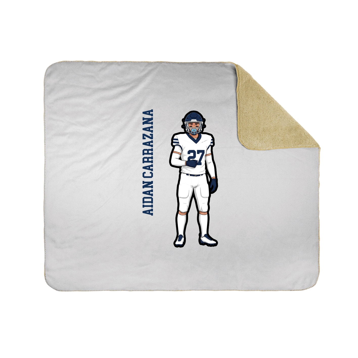 Throw Blanket — Name Vertical in White