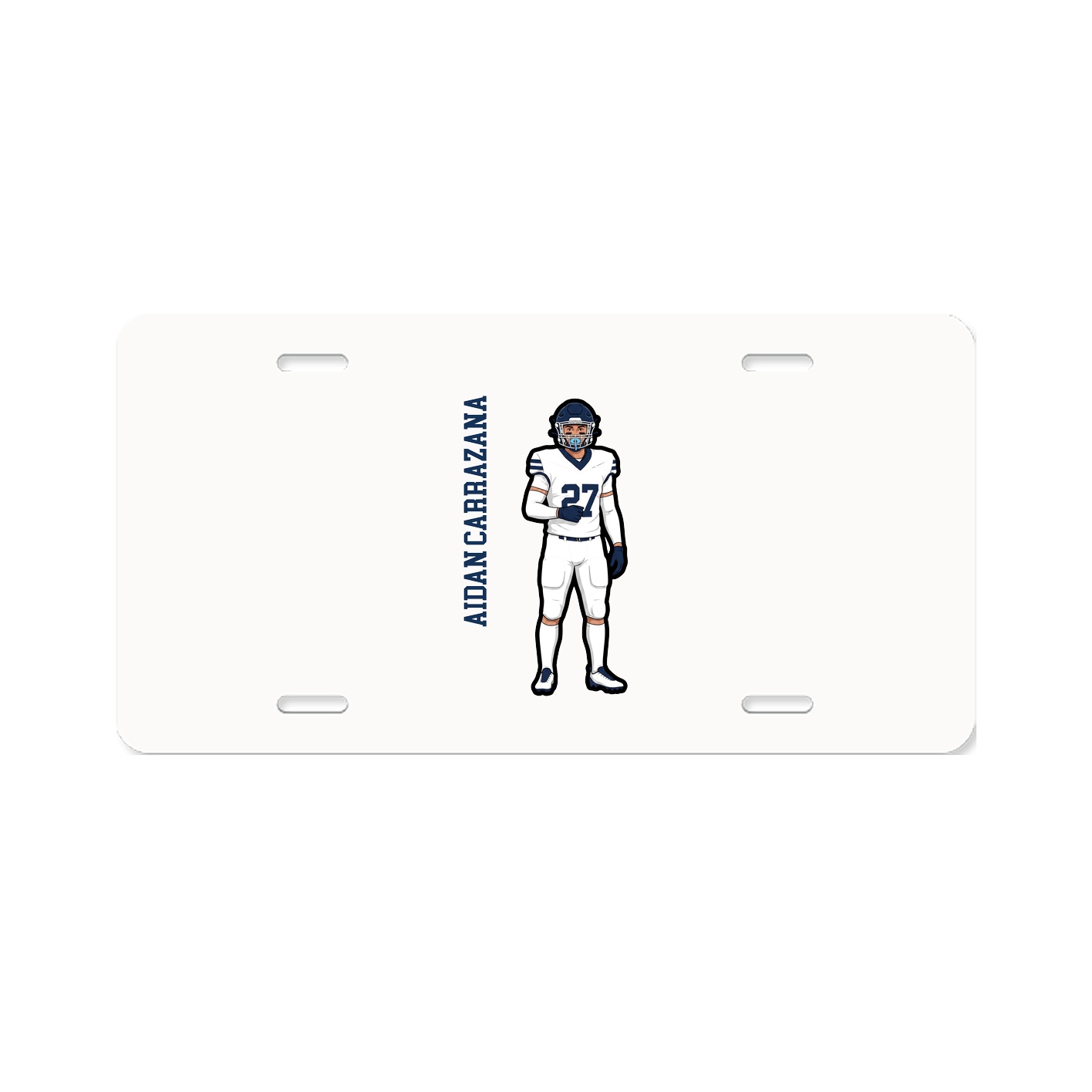 License Plate — Name Vertical in Classic