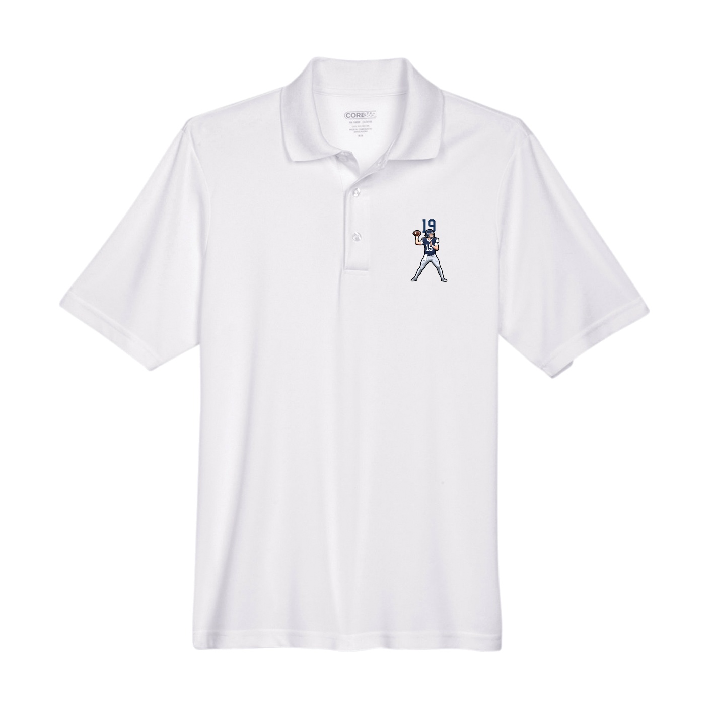 Performance Polo — Number Top in White