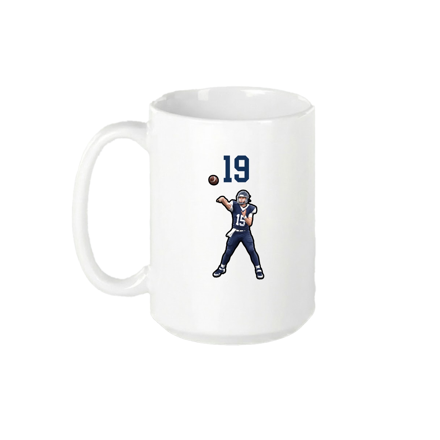 15oz Coffee Mug — Number Top in White