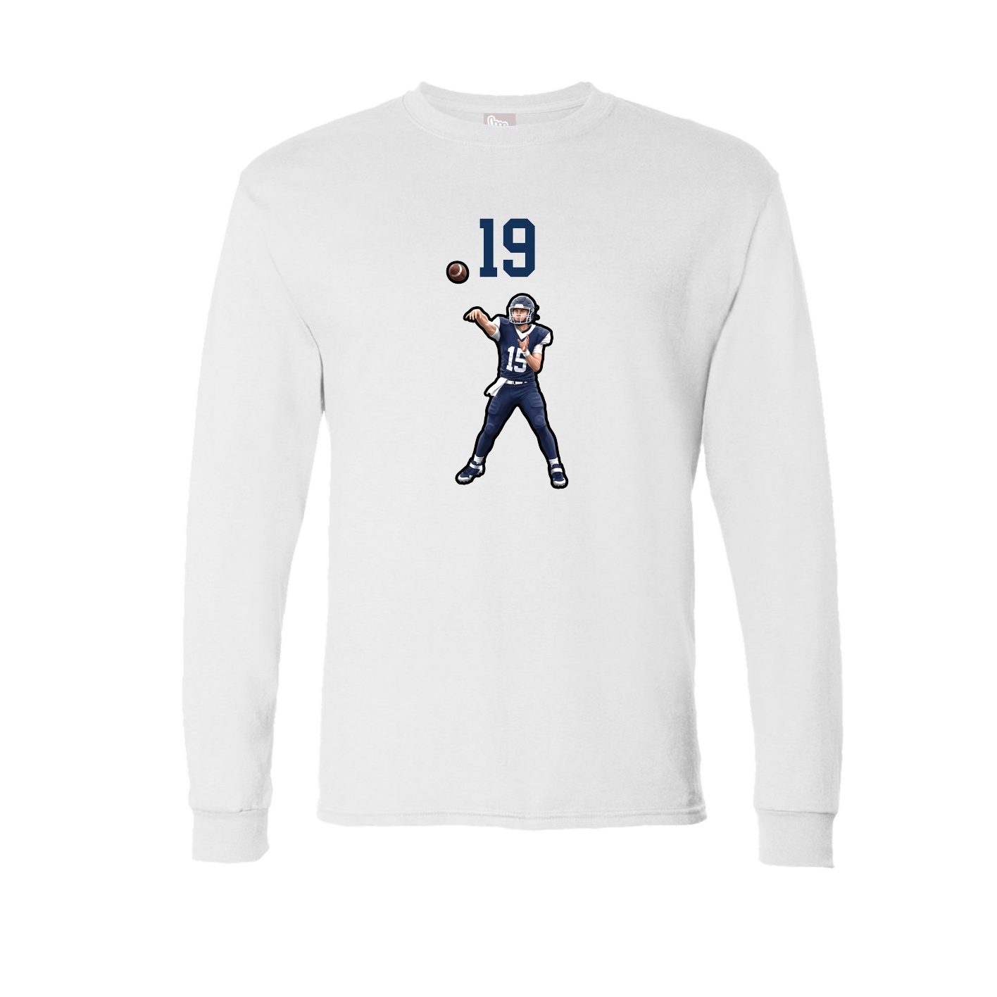 Long Sleeve Tee — Number Top in White