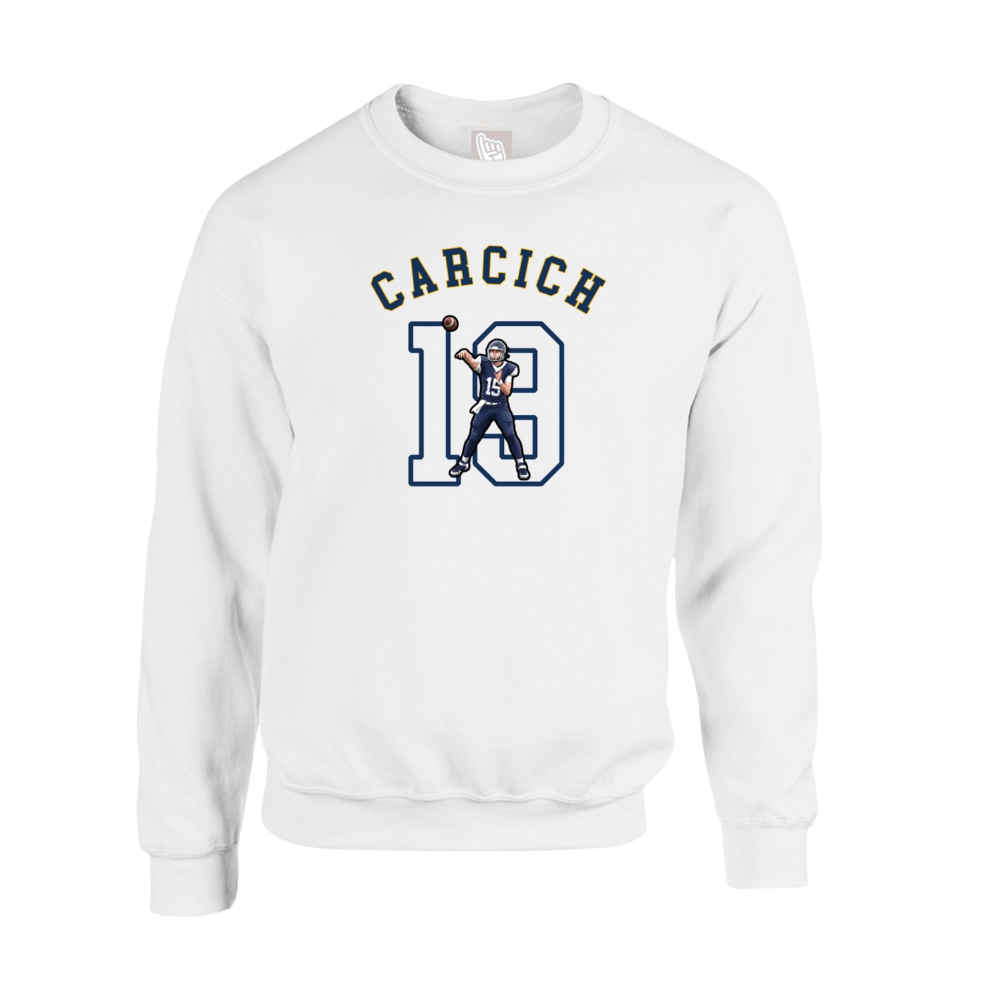 Fleece Crew — Shirsey Arch in White