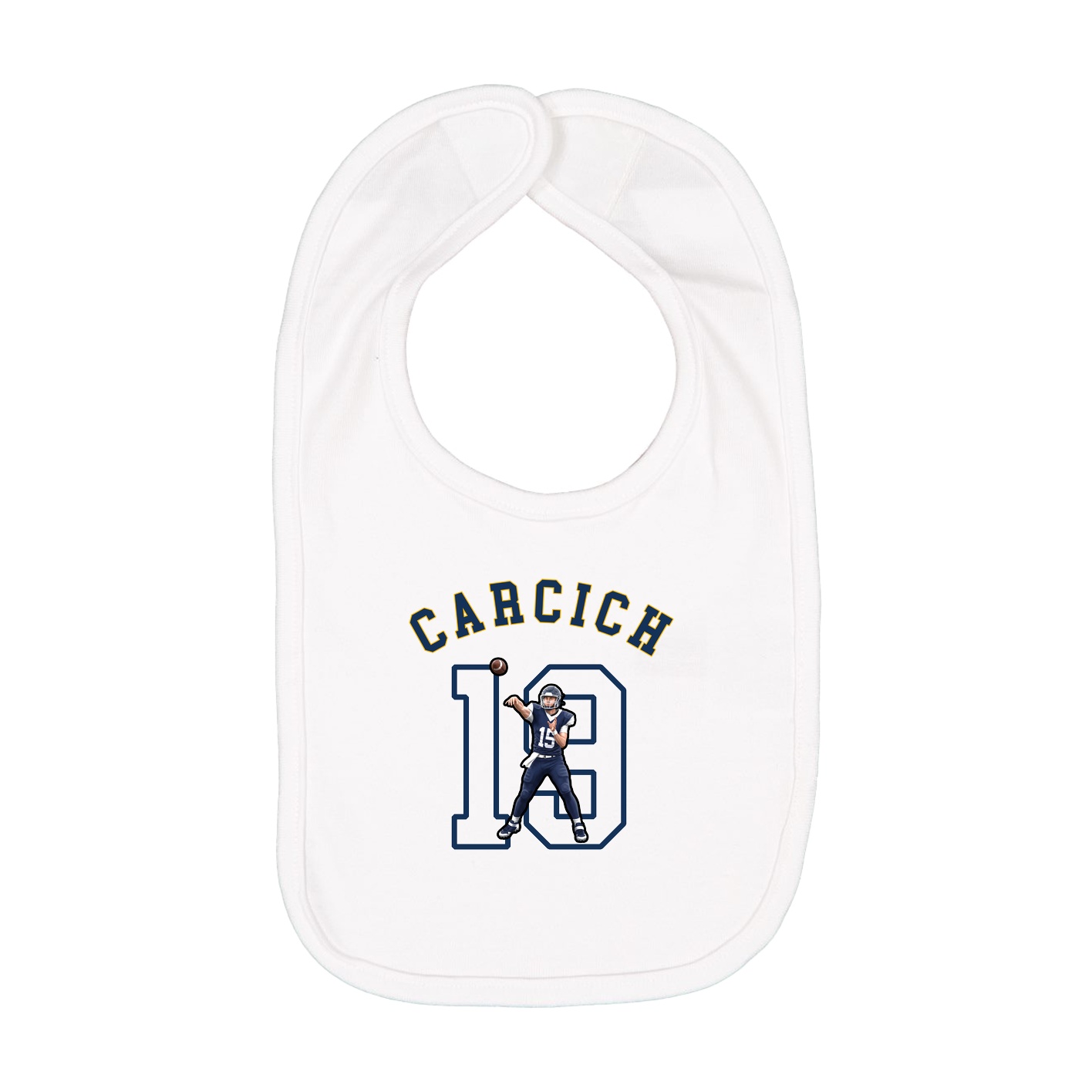 Infant Bib — Shirsey Arch in White