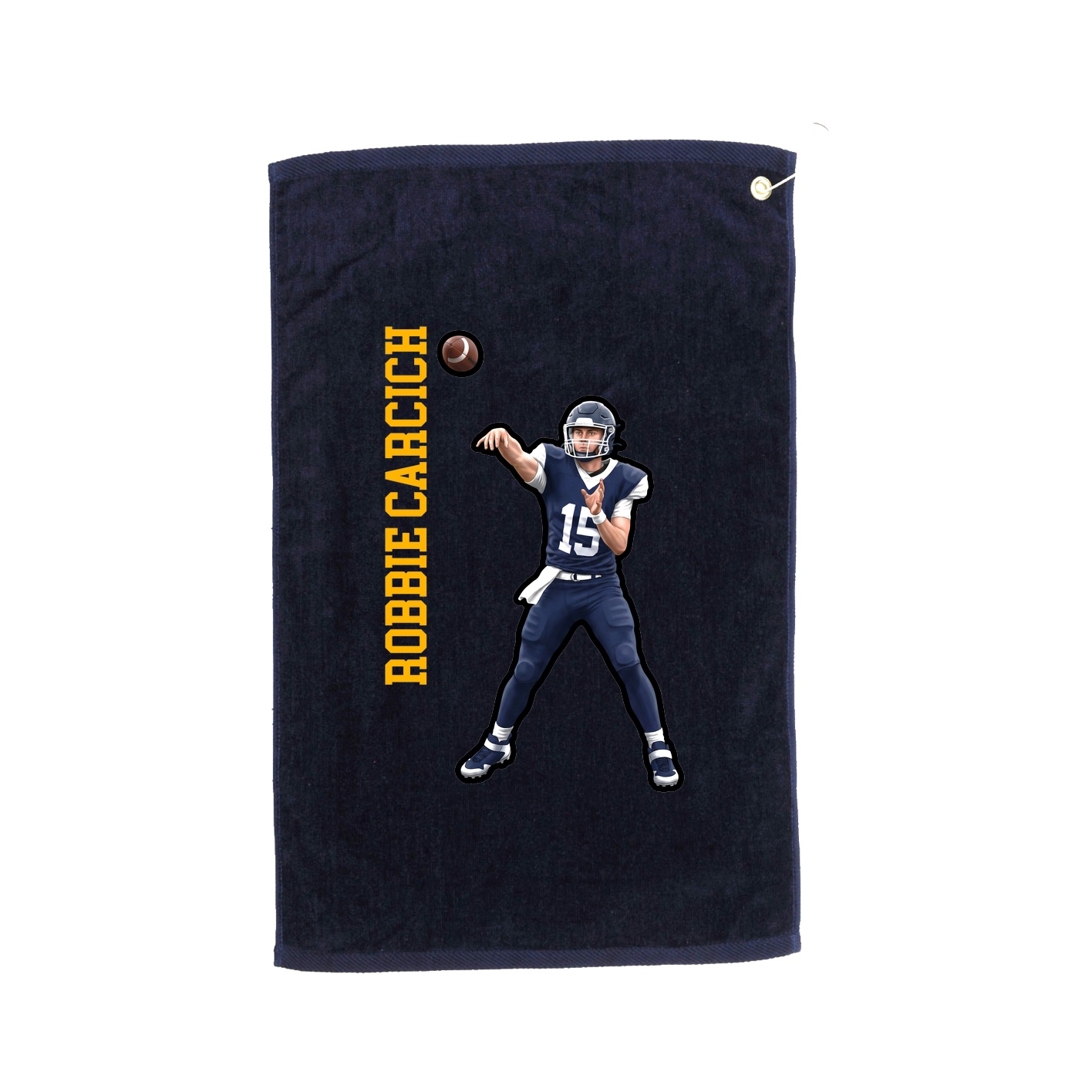 Golf Towel — Name Vertical in Navy