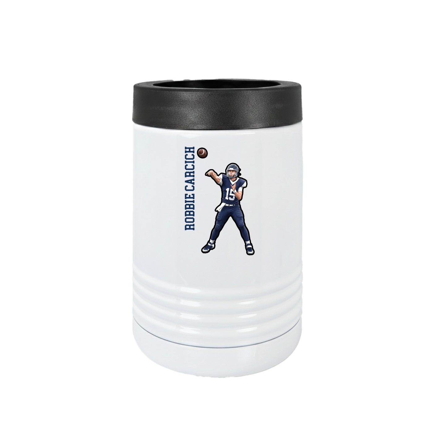 Beverage Holder — Name Vertical in White
