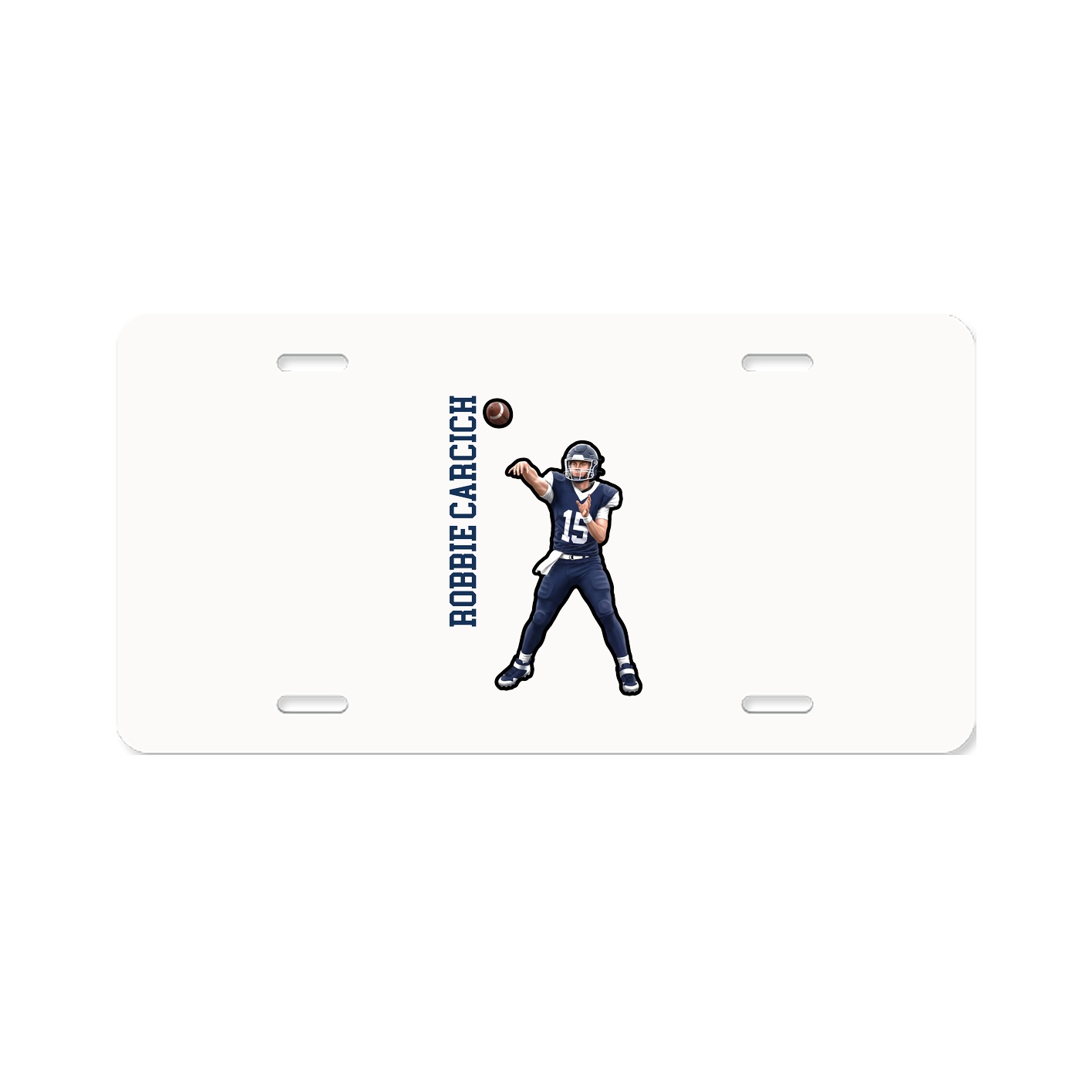 License Plate — Name Vertical in Classic