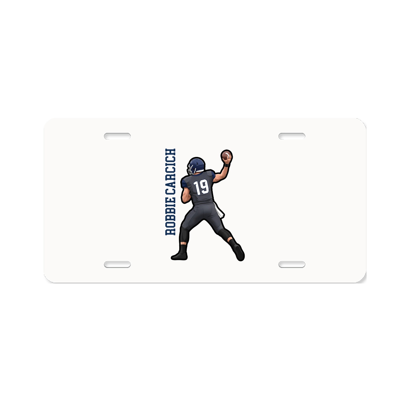 License Plate — Name Vertical in Classic