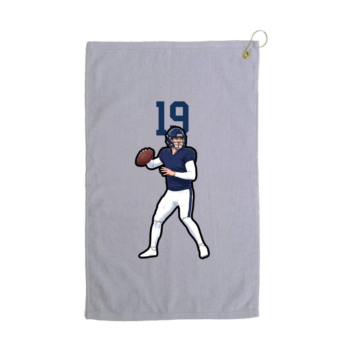 Golf Towel — Number Top in Grey