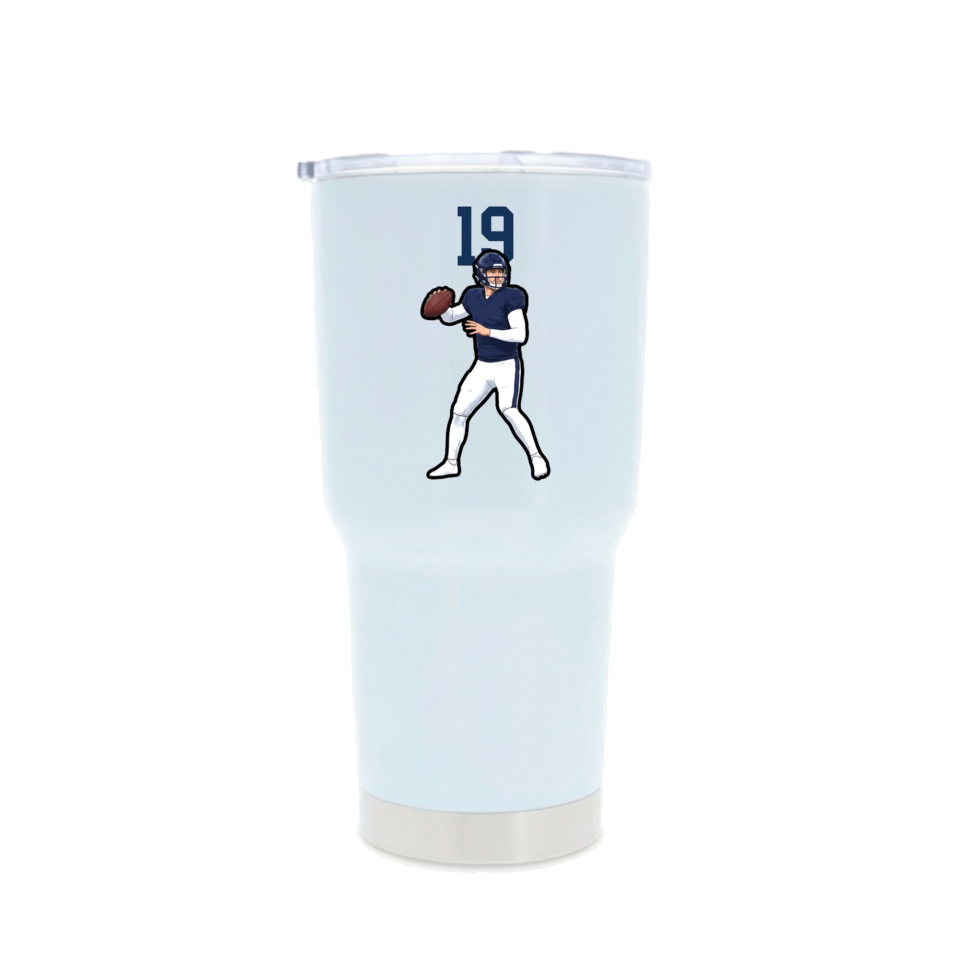 30oz Stainless Steel Tumbler — Number Top in White
