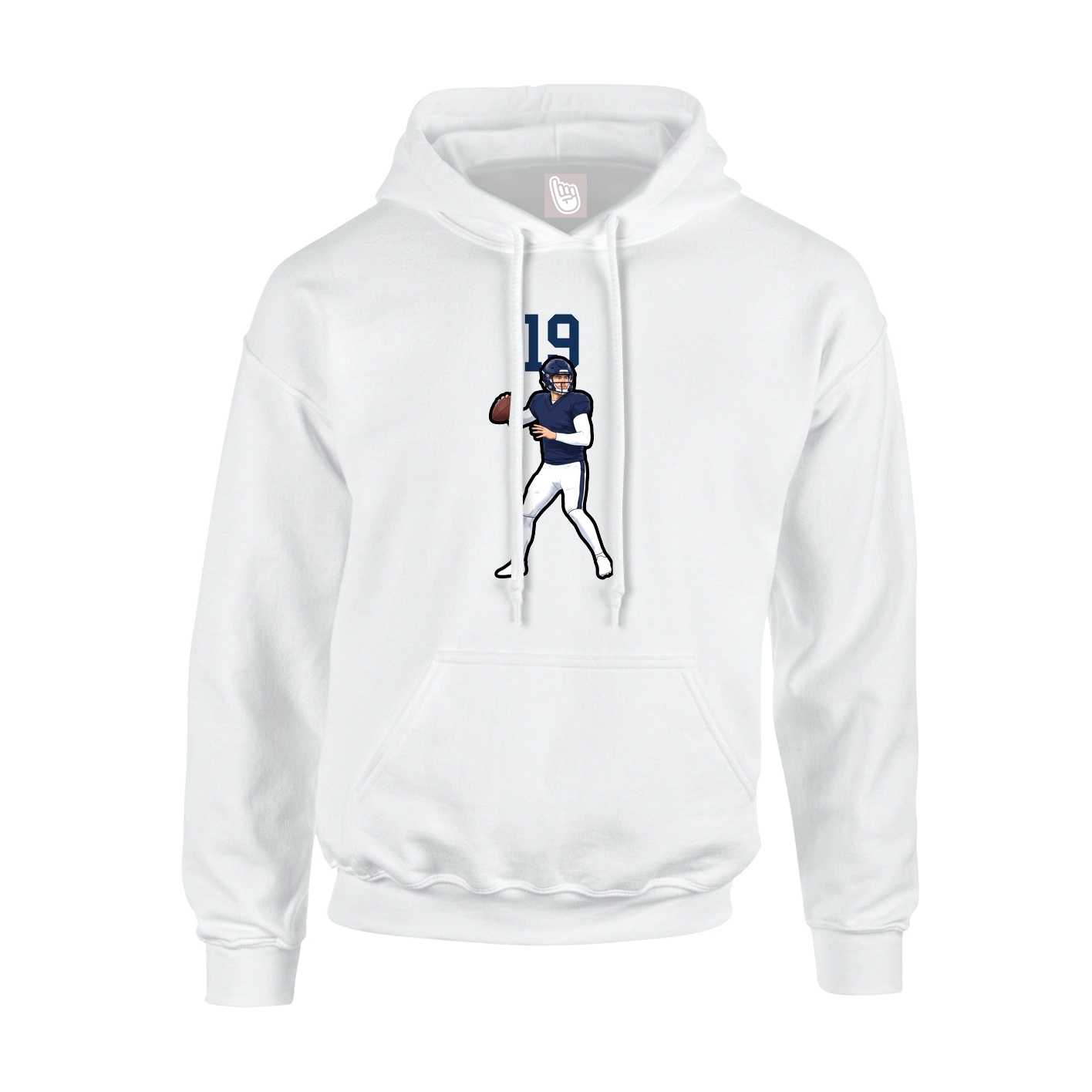 Youth Hoodie — Number Top in White