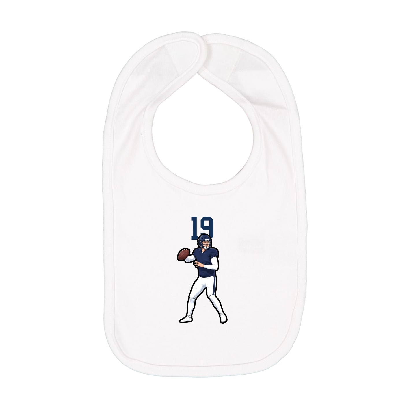 Infant Bib — Number Top in White
