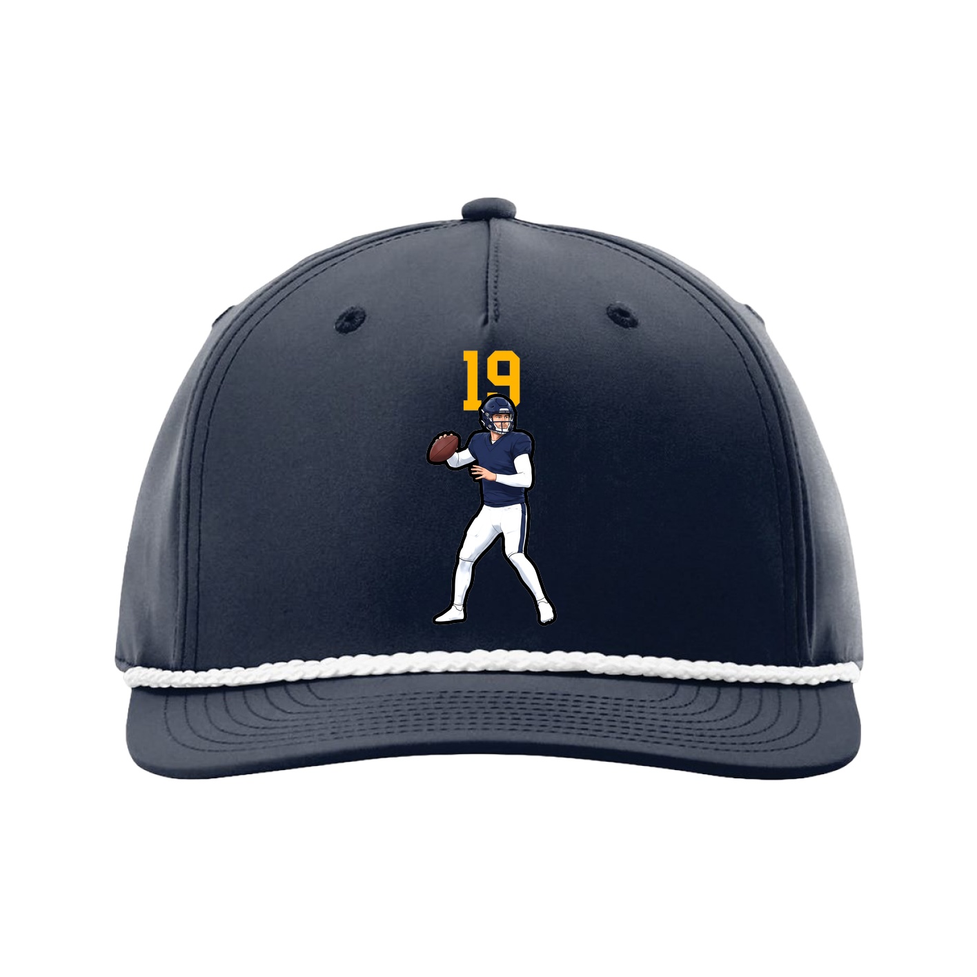 Five-Panel Classic Rope Cap — Number Top in Navy