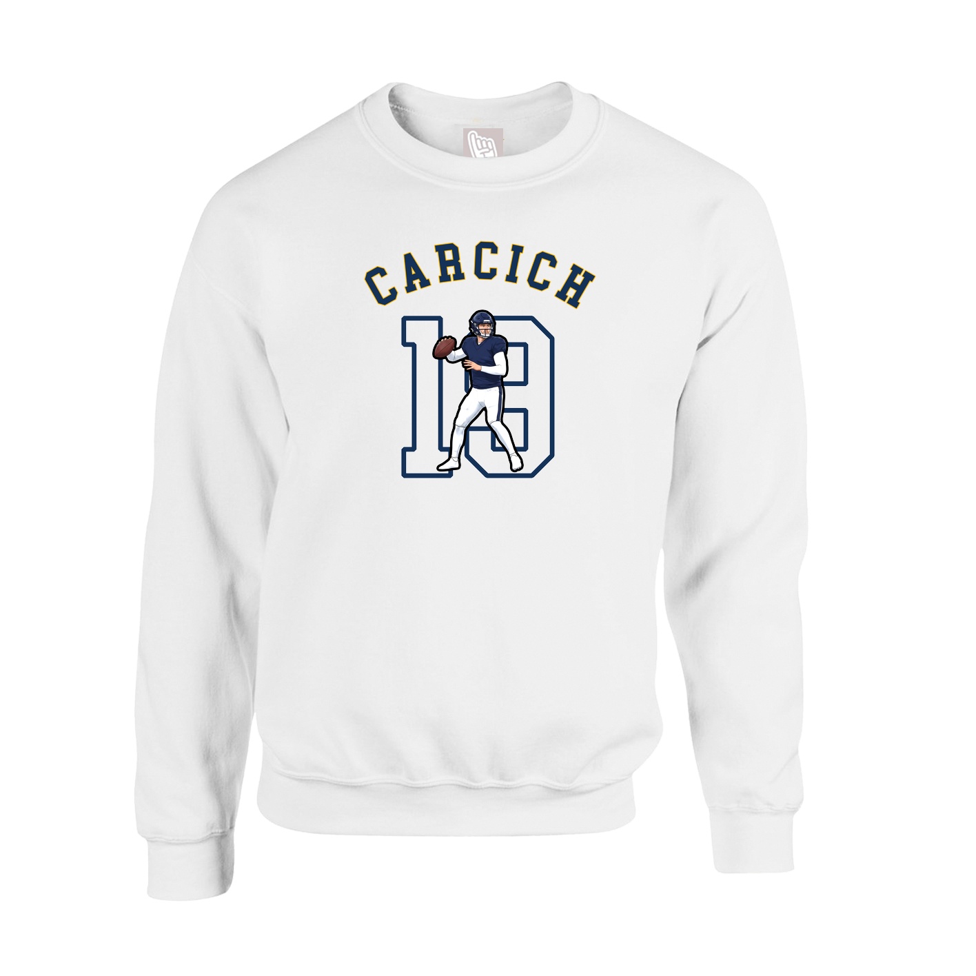 Fleece Crew — Shirsey Arch in White