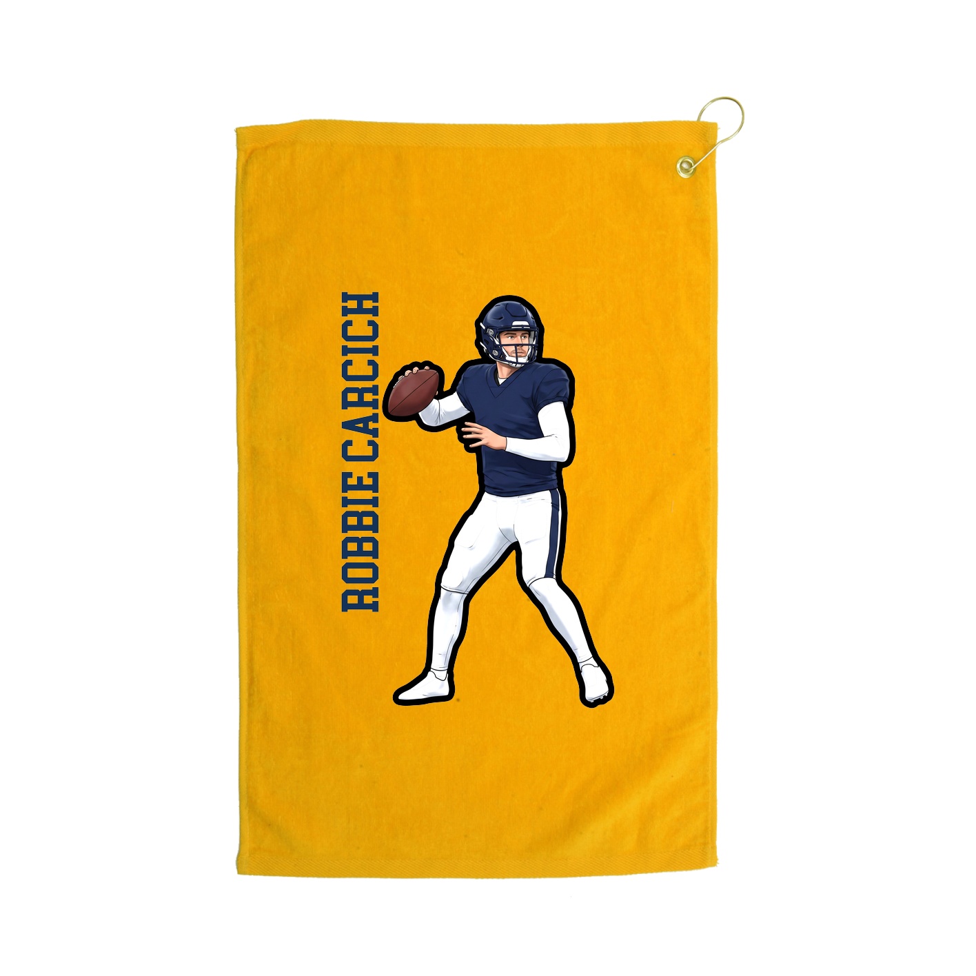 Golf Towel — Name Vertical in Gold