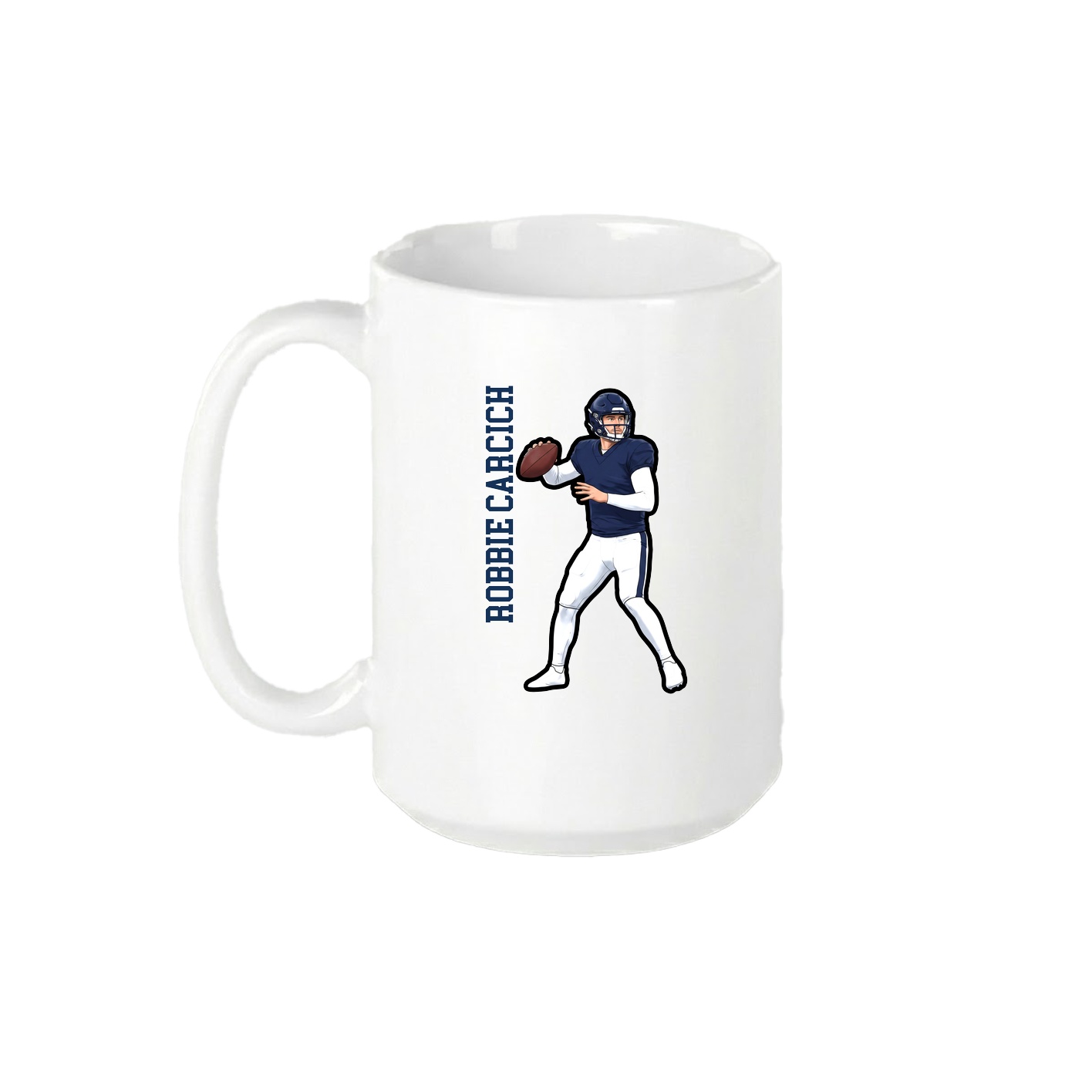 15oz Coffee Mug — Name Vertical in White