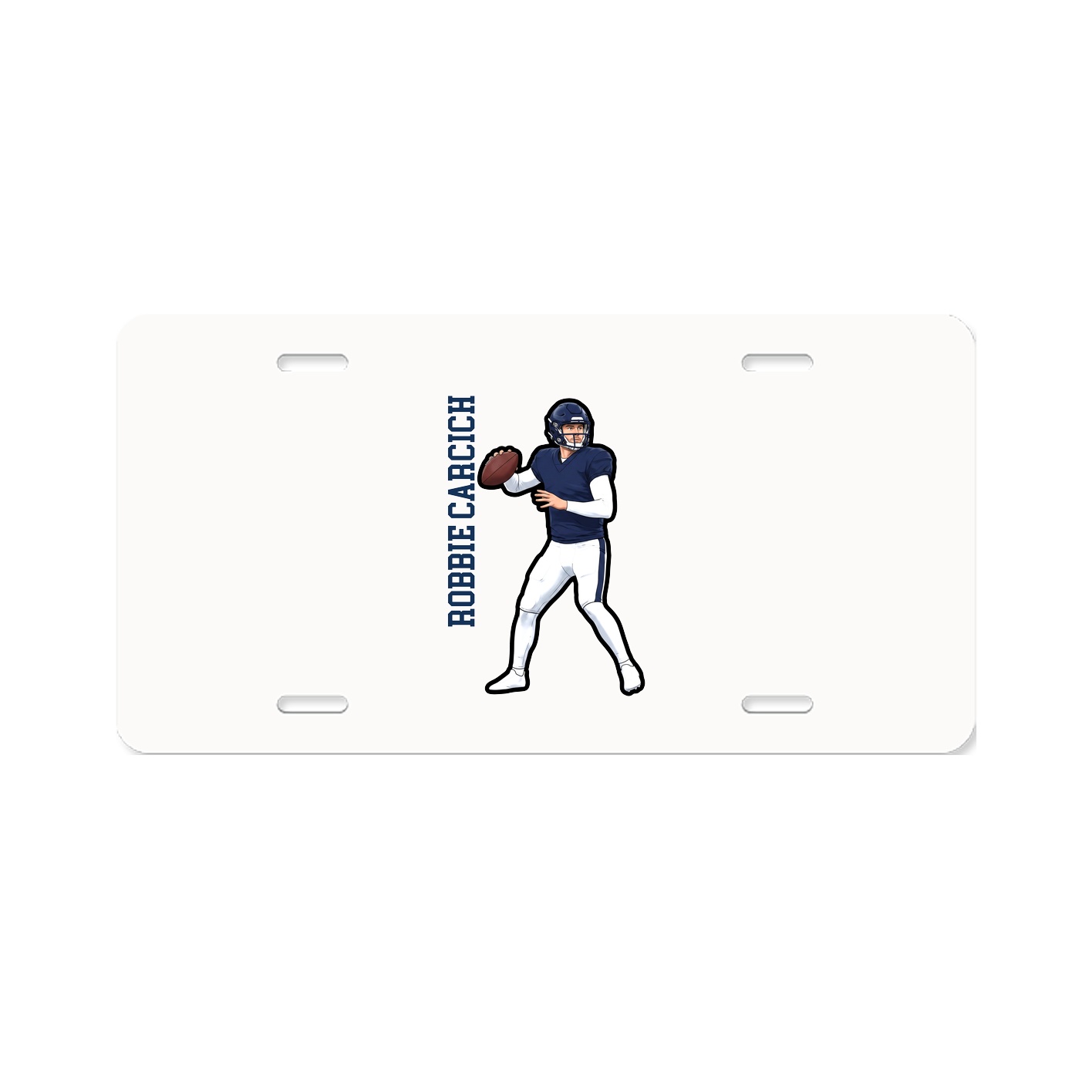 License Plate — Name Vertical in Classic
